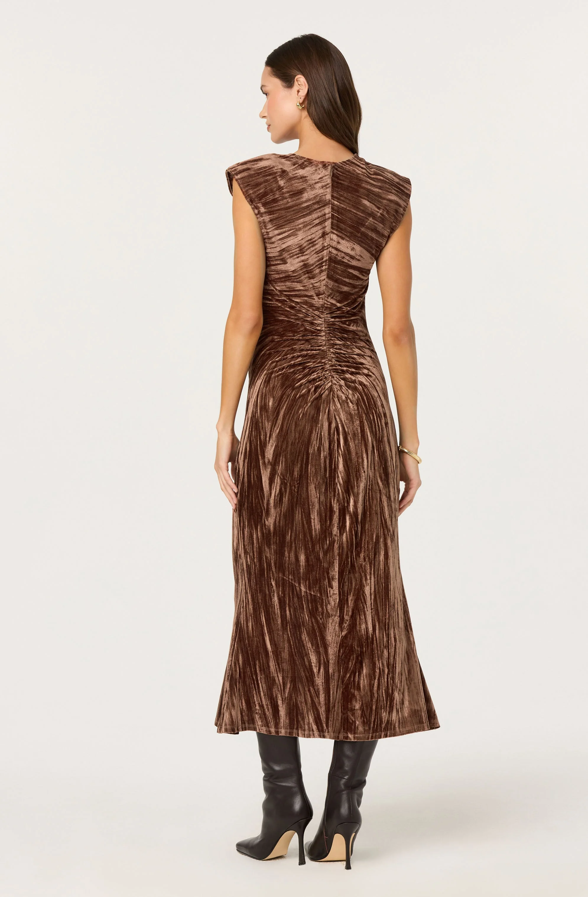 Daisha Crushed Velvet Midi Dress - Image 5