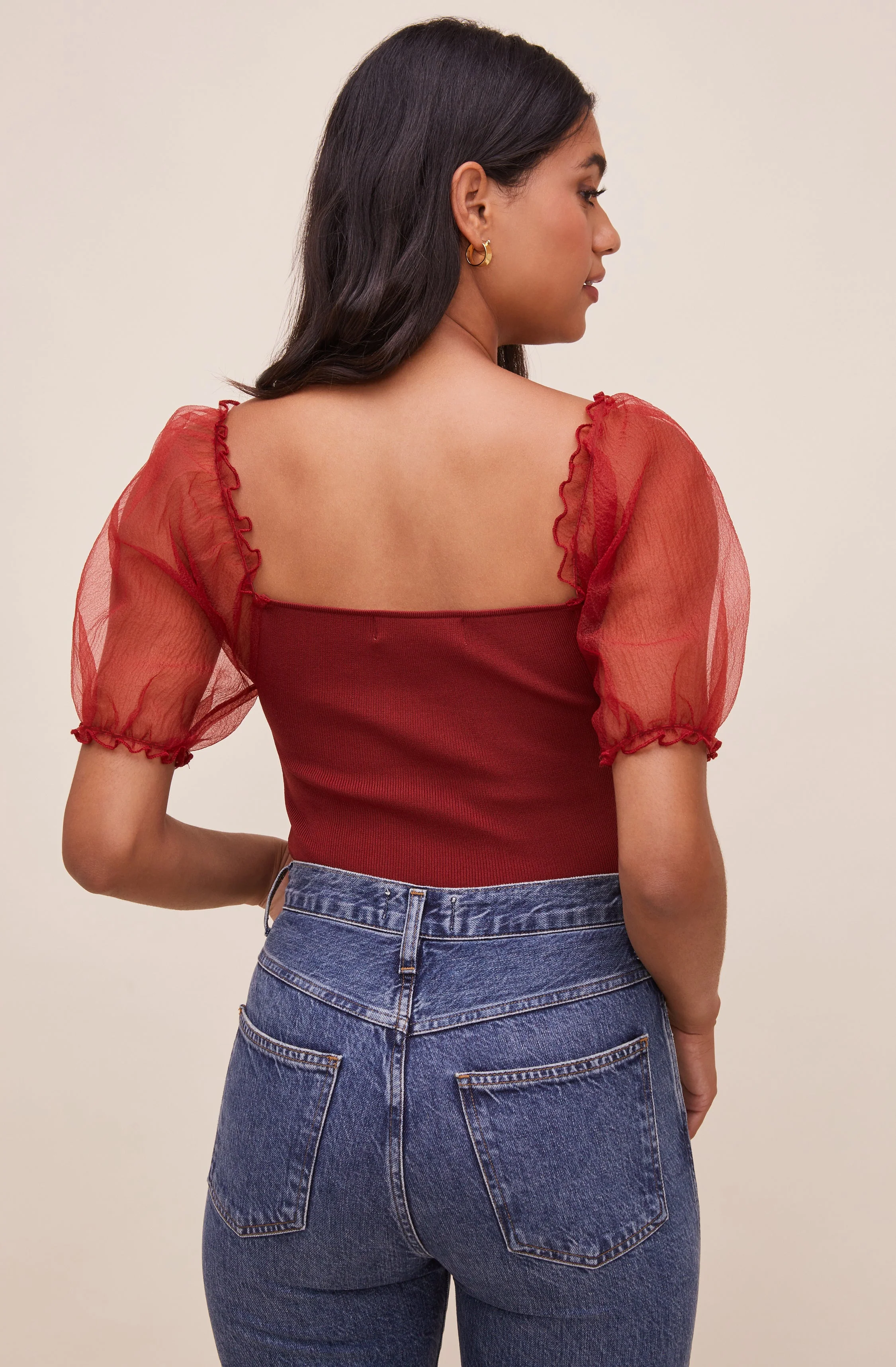 Darling Sheer Puff Sleeve Bodysuit - Image 7