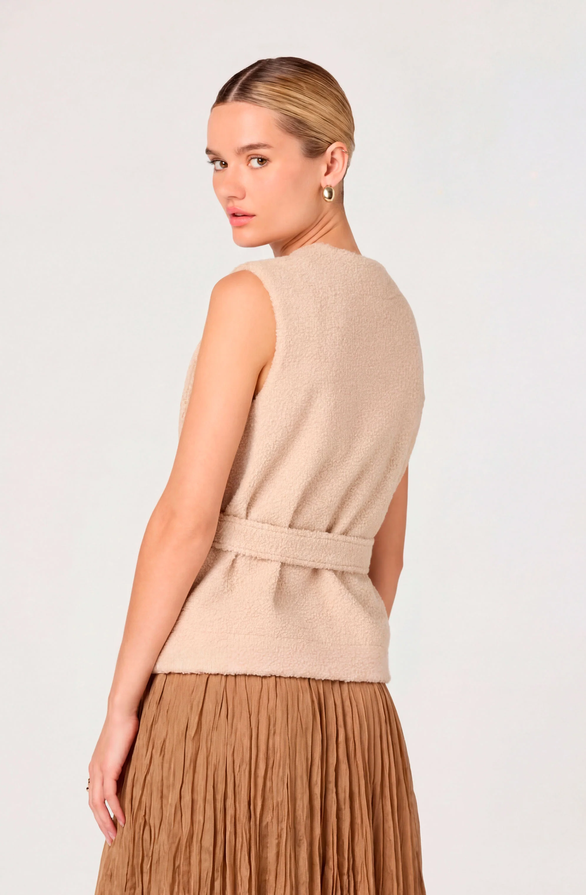 Darrien Teddy Fleece Wrap Vest - Image 4