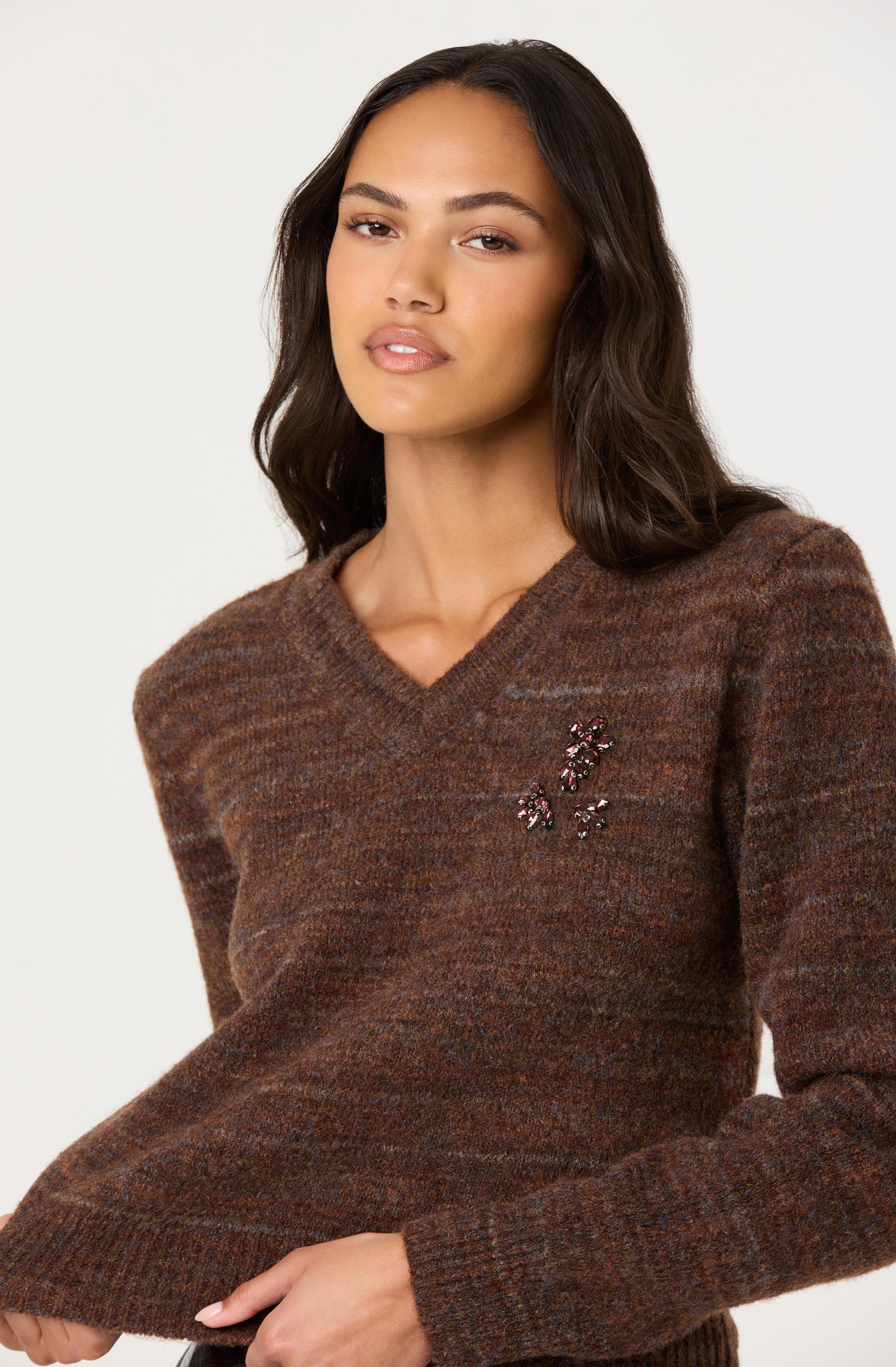 Dasia Embellished V-neck Sweater - Image 4