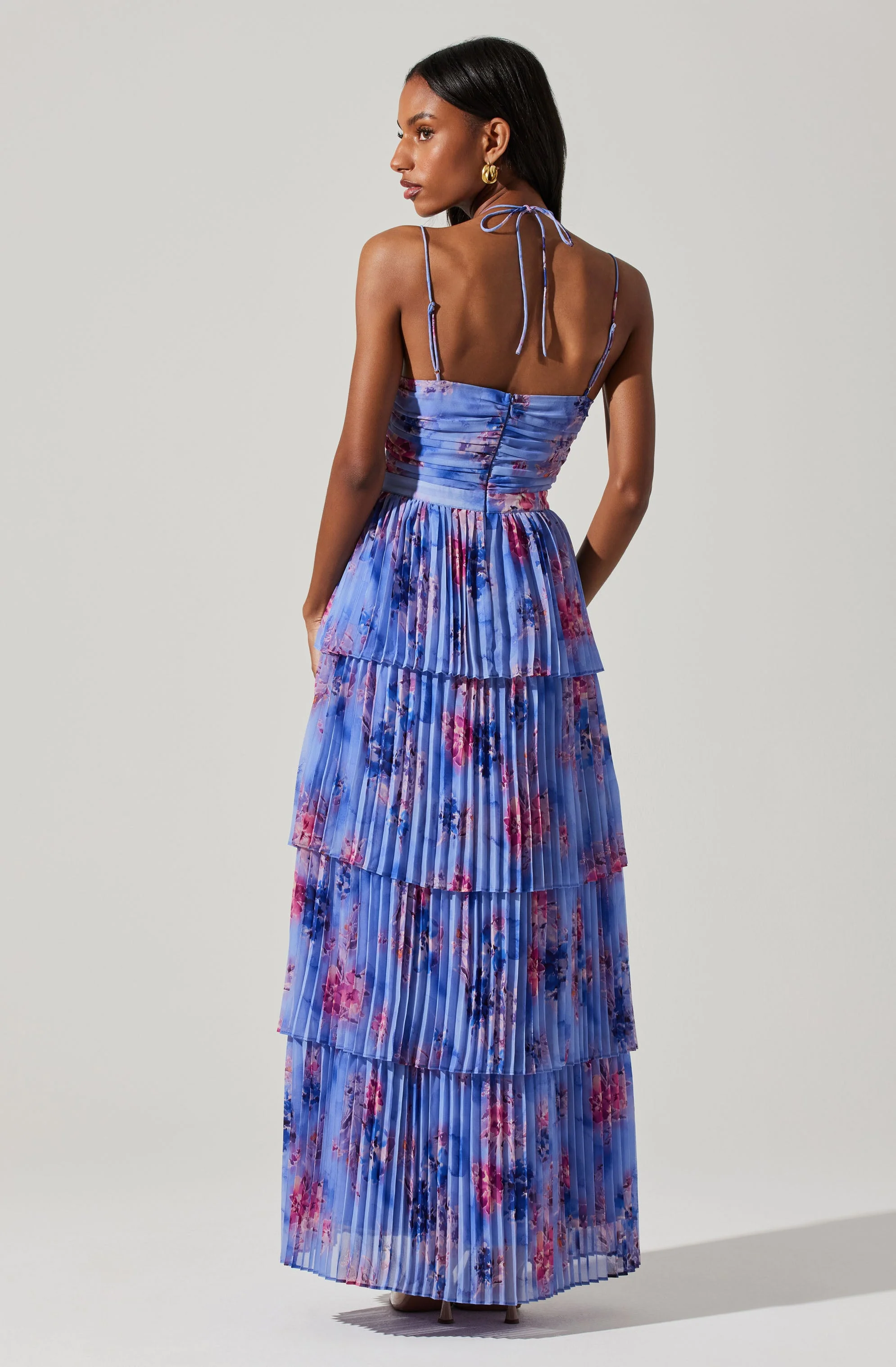 Daytona Pleated Floral Maxi Dress - Image 12