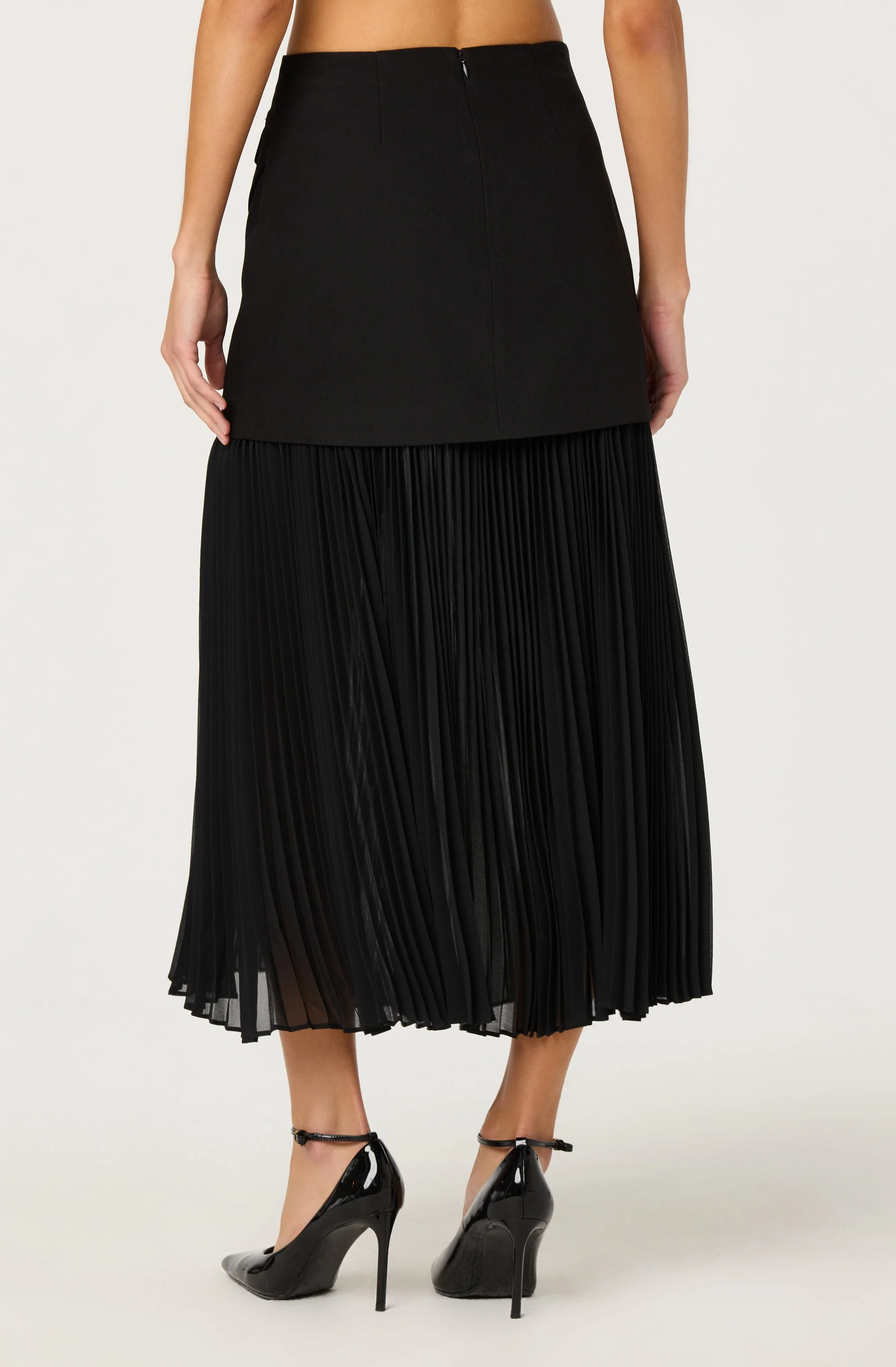 Deaile Contrast Layered Pleated Skirt - Image 3