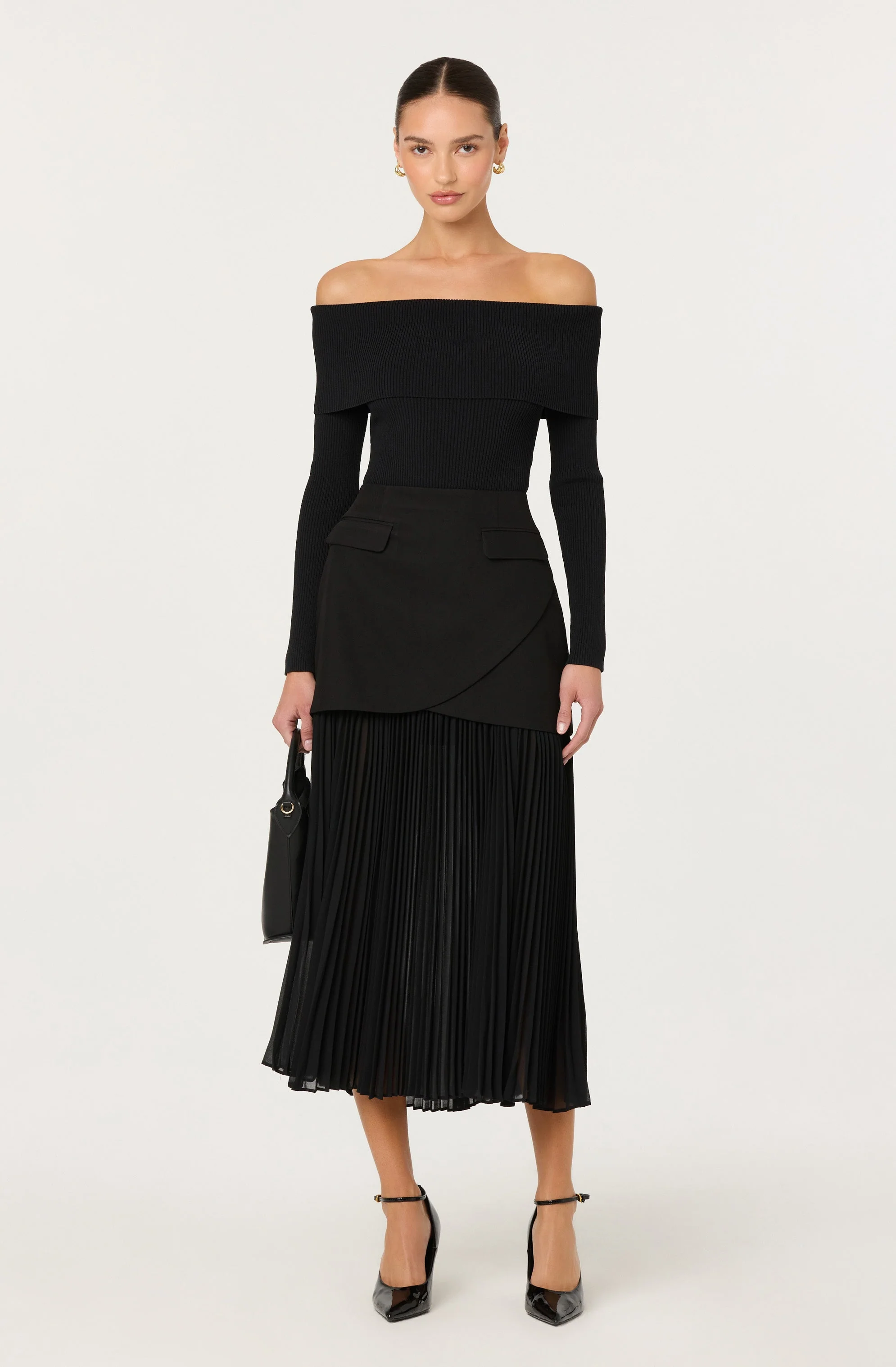 Deaile Contrast Layered Pleated Skirt - Image 4