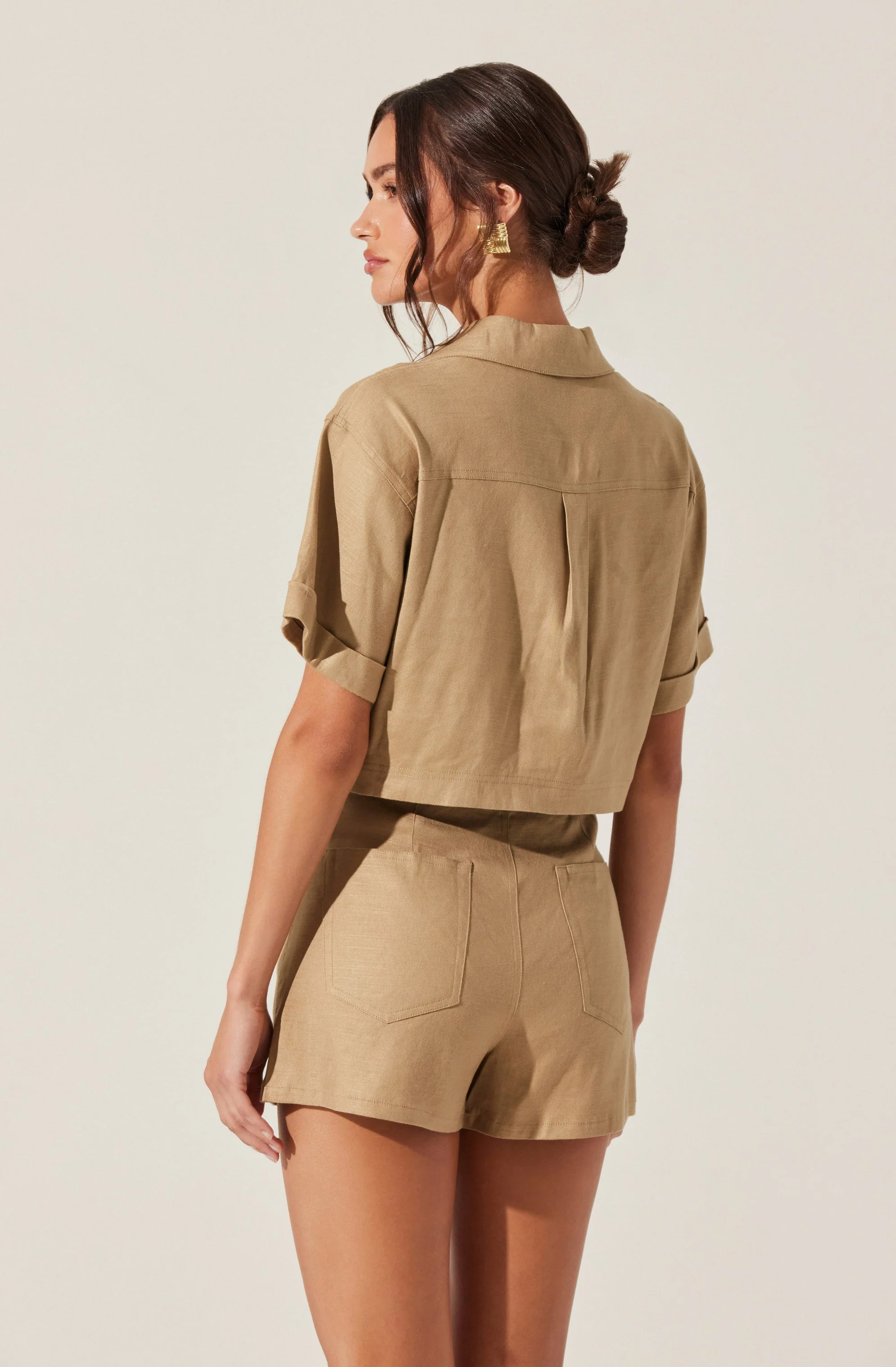 Deborah Linen Blend Safari Top - Image 2