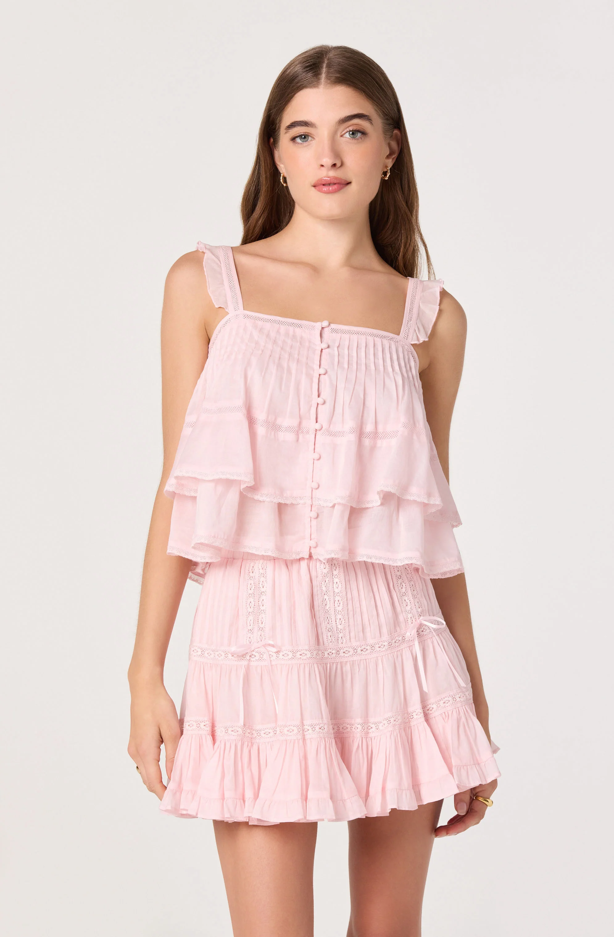 Delia Tiered Ruffle Mini Skirt