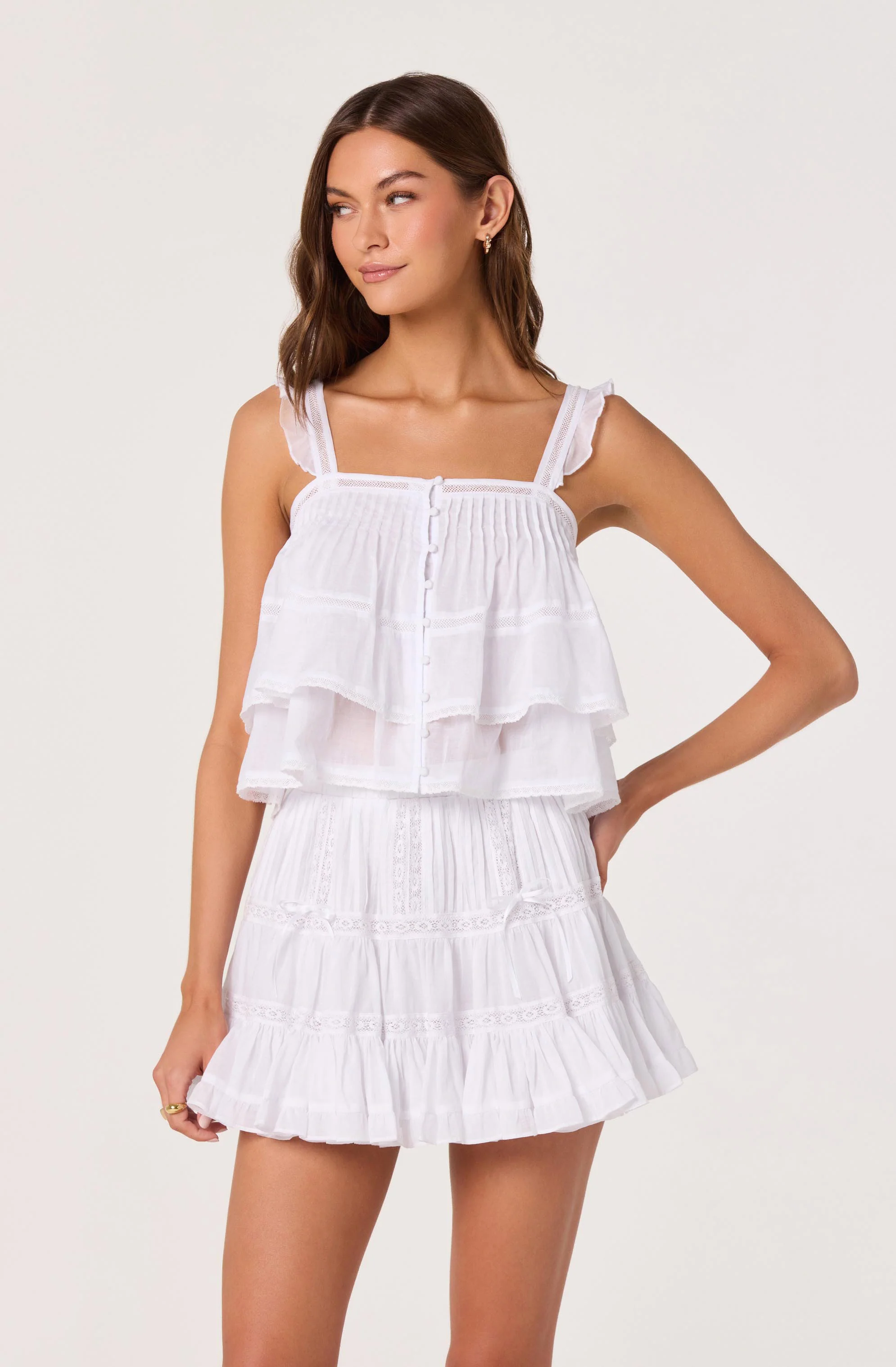 Delia Tiered Ruffle Mini Skirt - Image 11