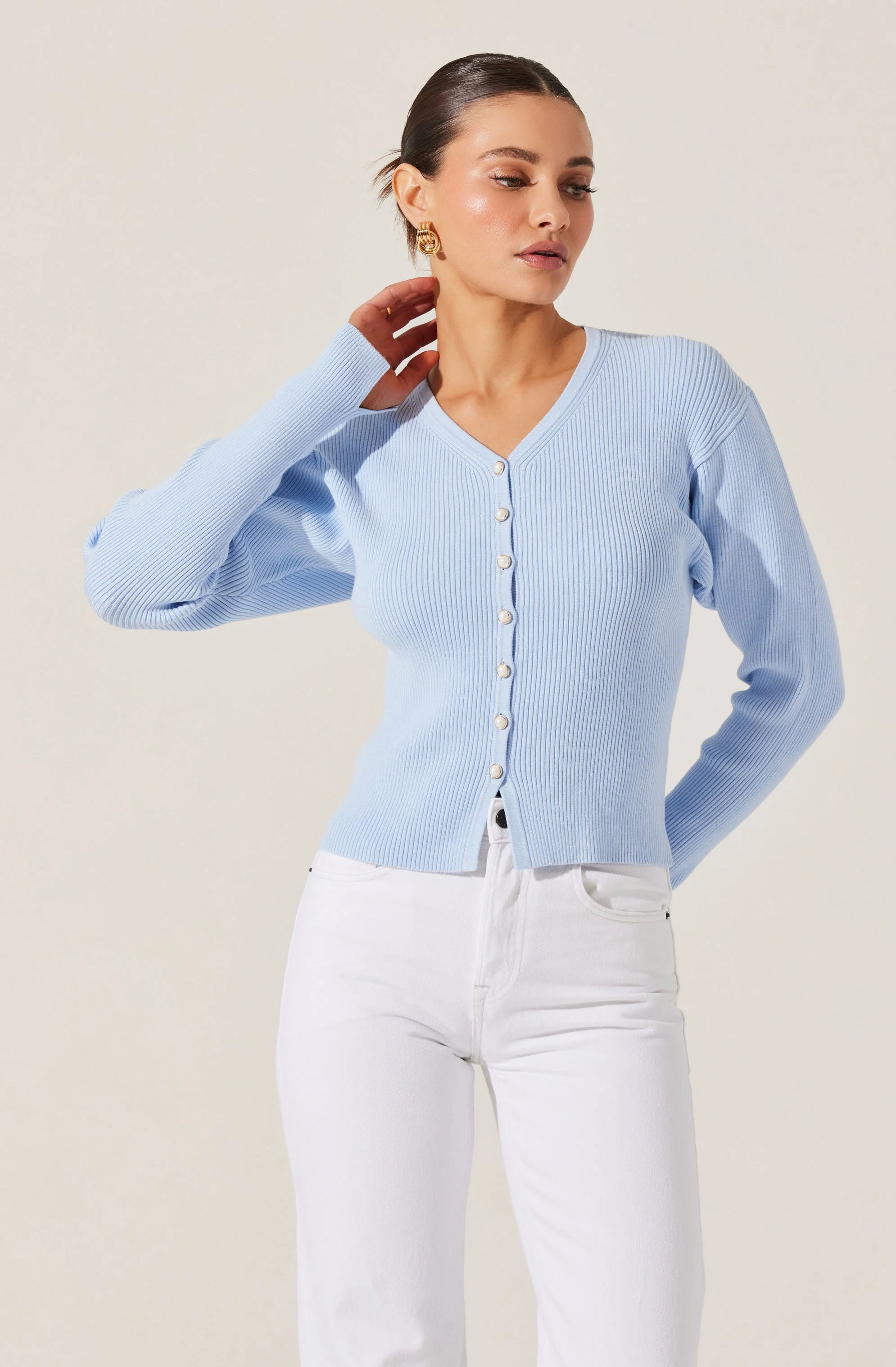 Delynn Ribbed Cardigan Sweater - Image 7