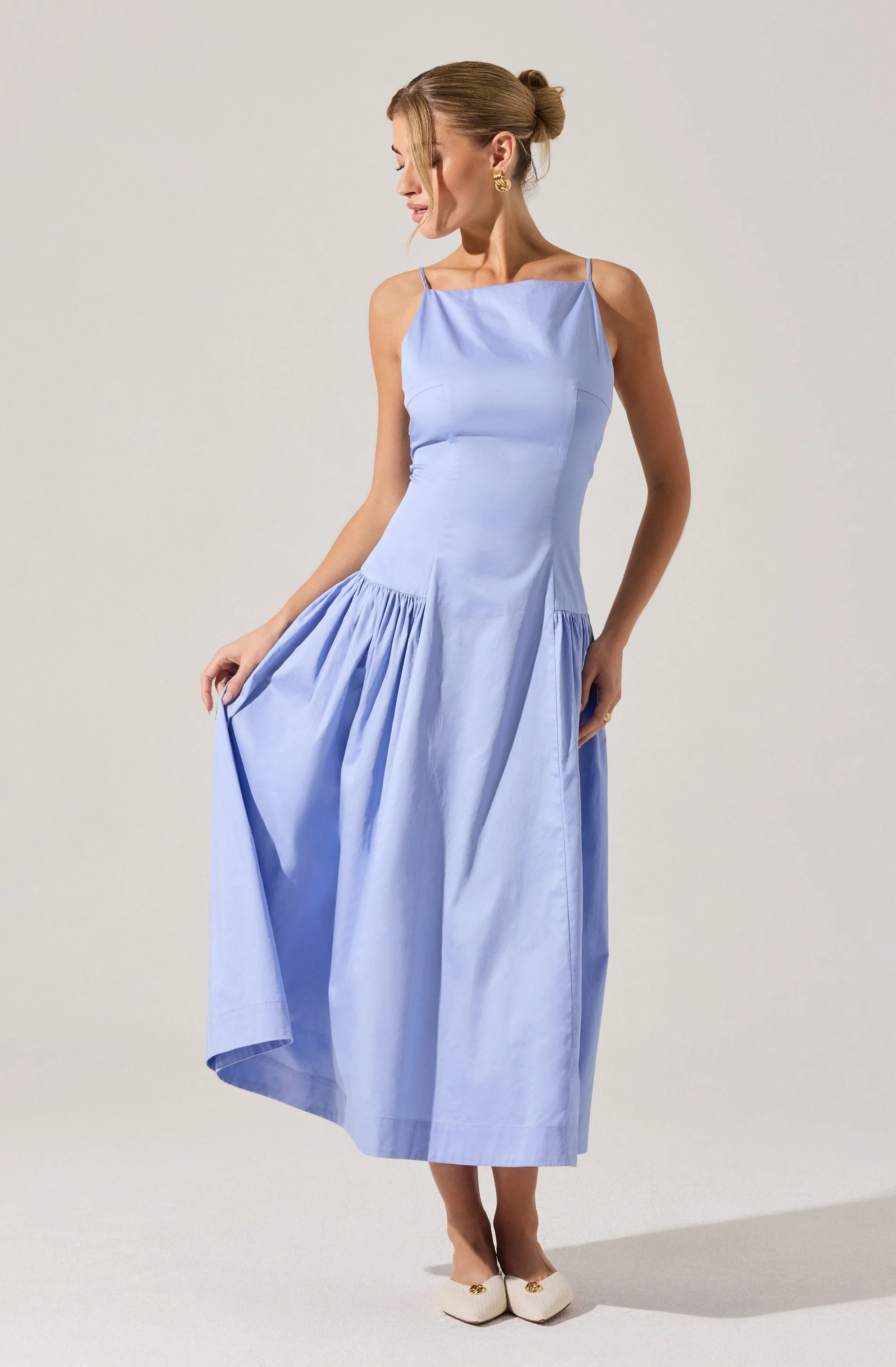 High Square Neck Midi Dress - Image 10