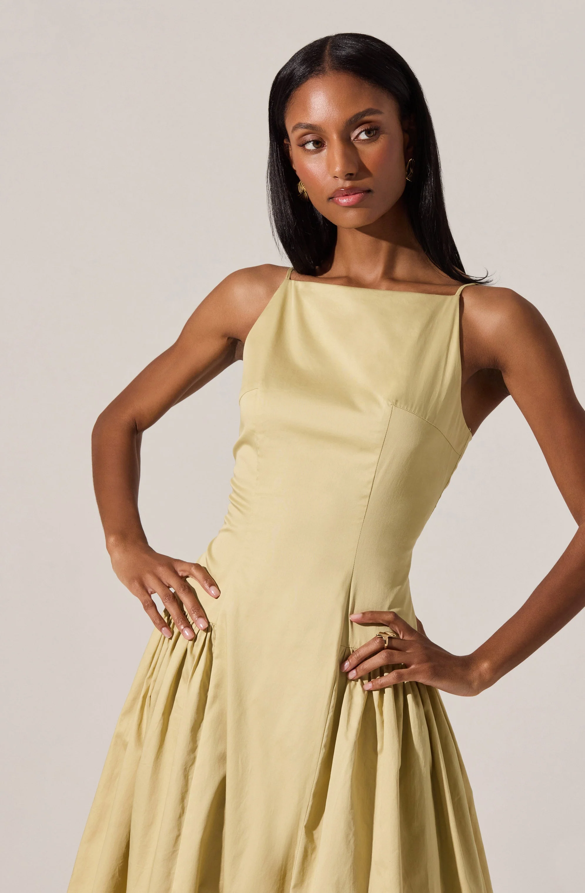 High Square Neck Midi Dress - Image 14