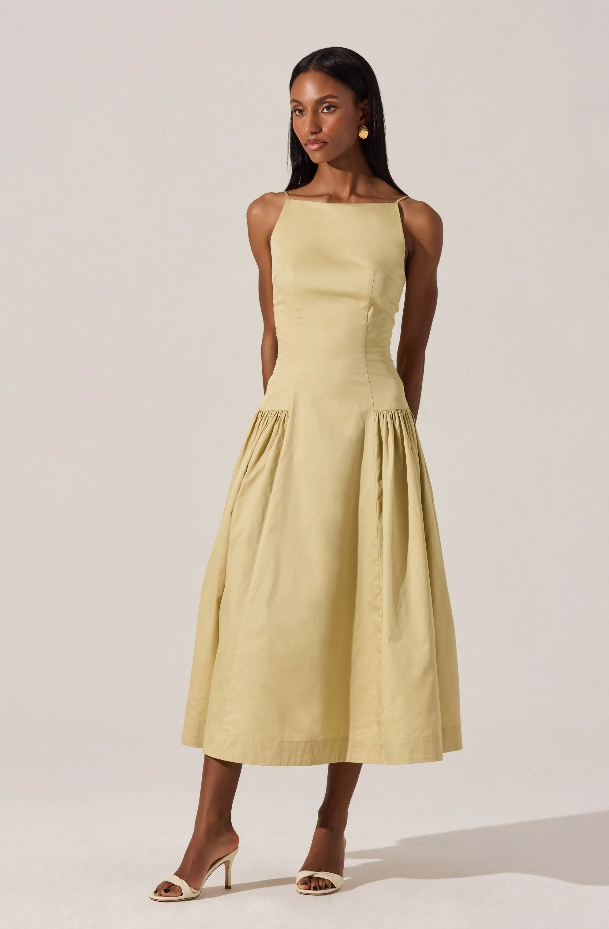 High Square Neck Midi Dress - Image 15