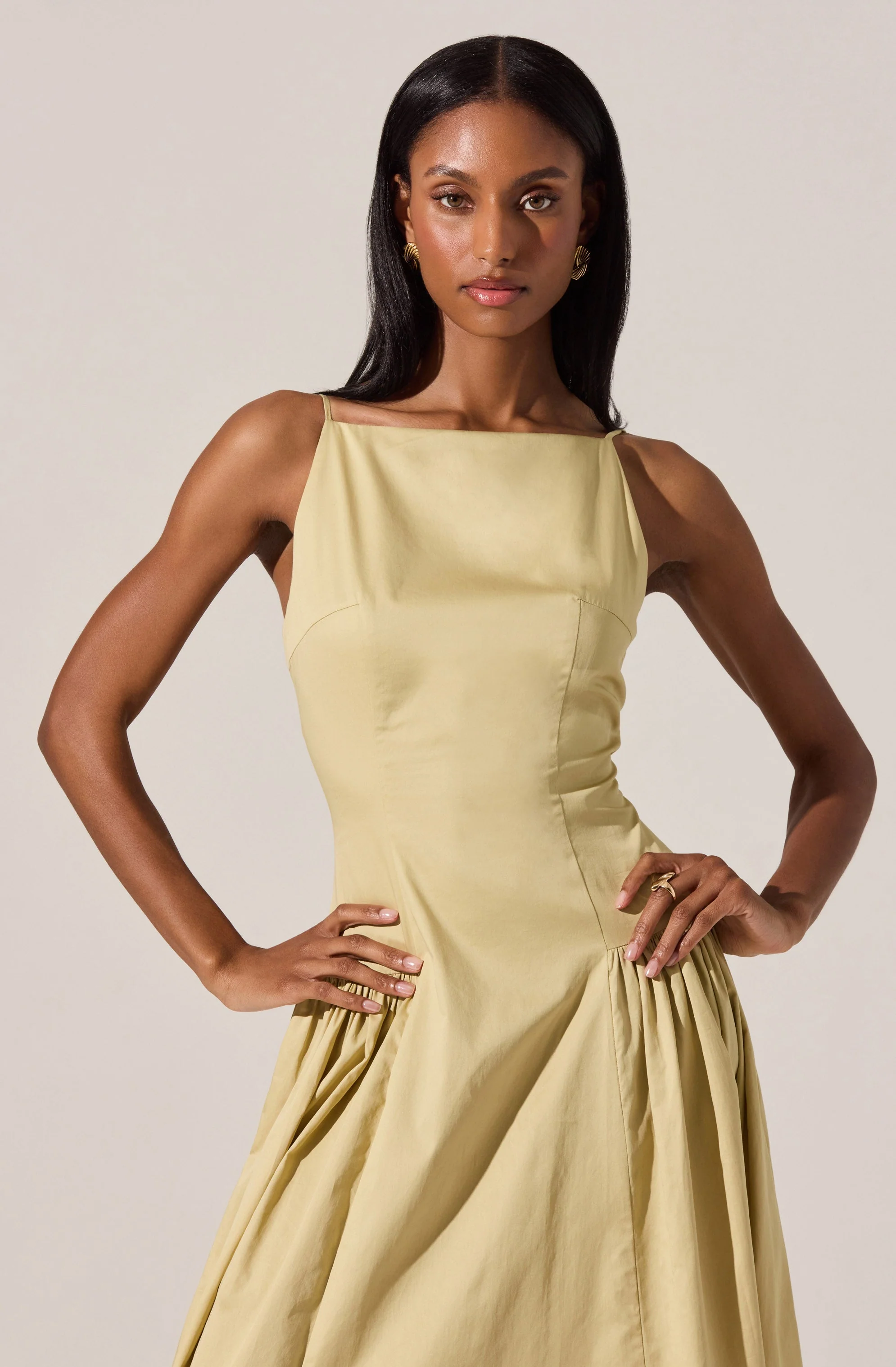 High Square Neck Midi Dress - Image 17