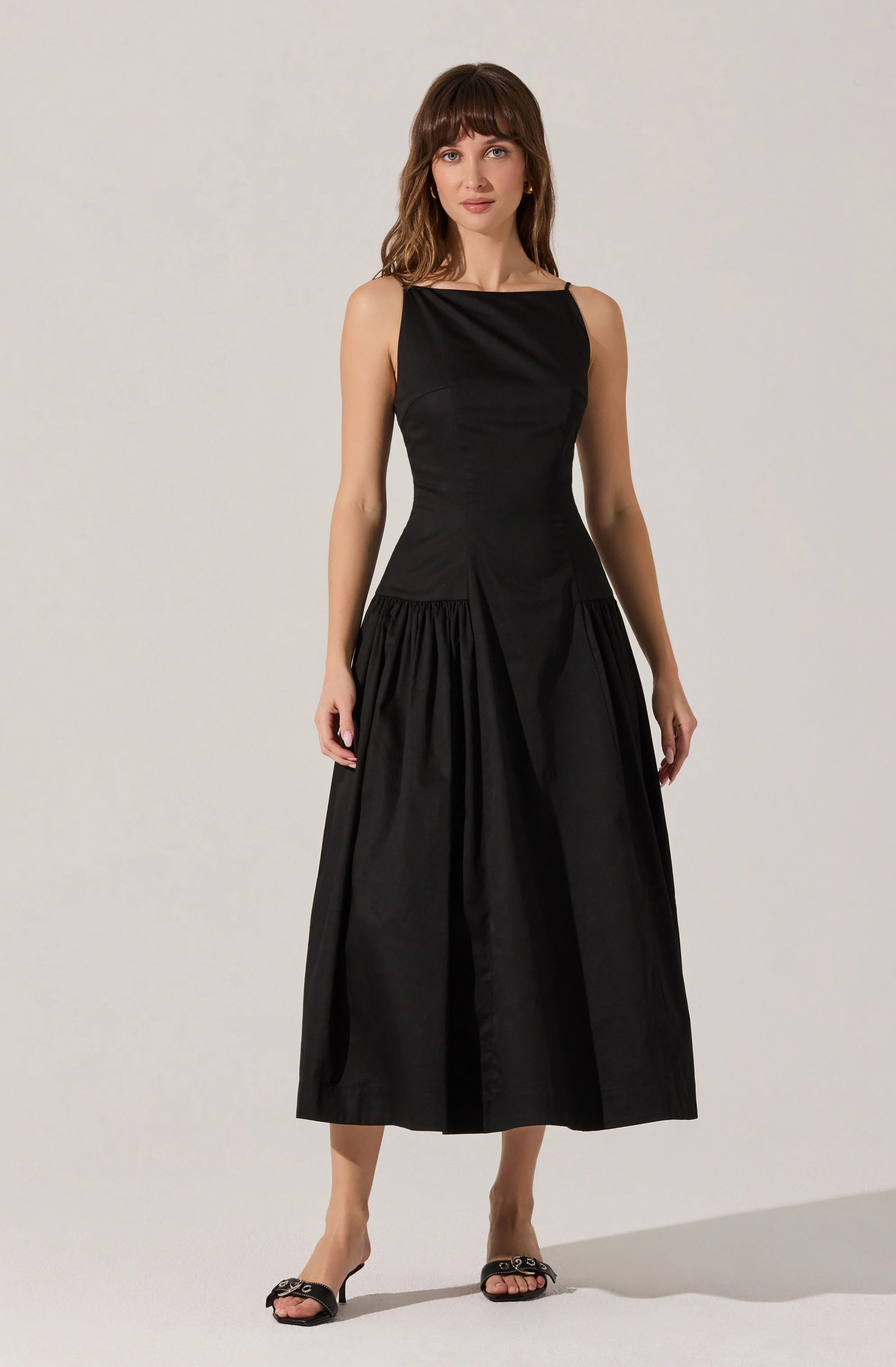 High Square Neck Midi Dress - Image 3