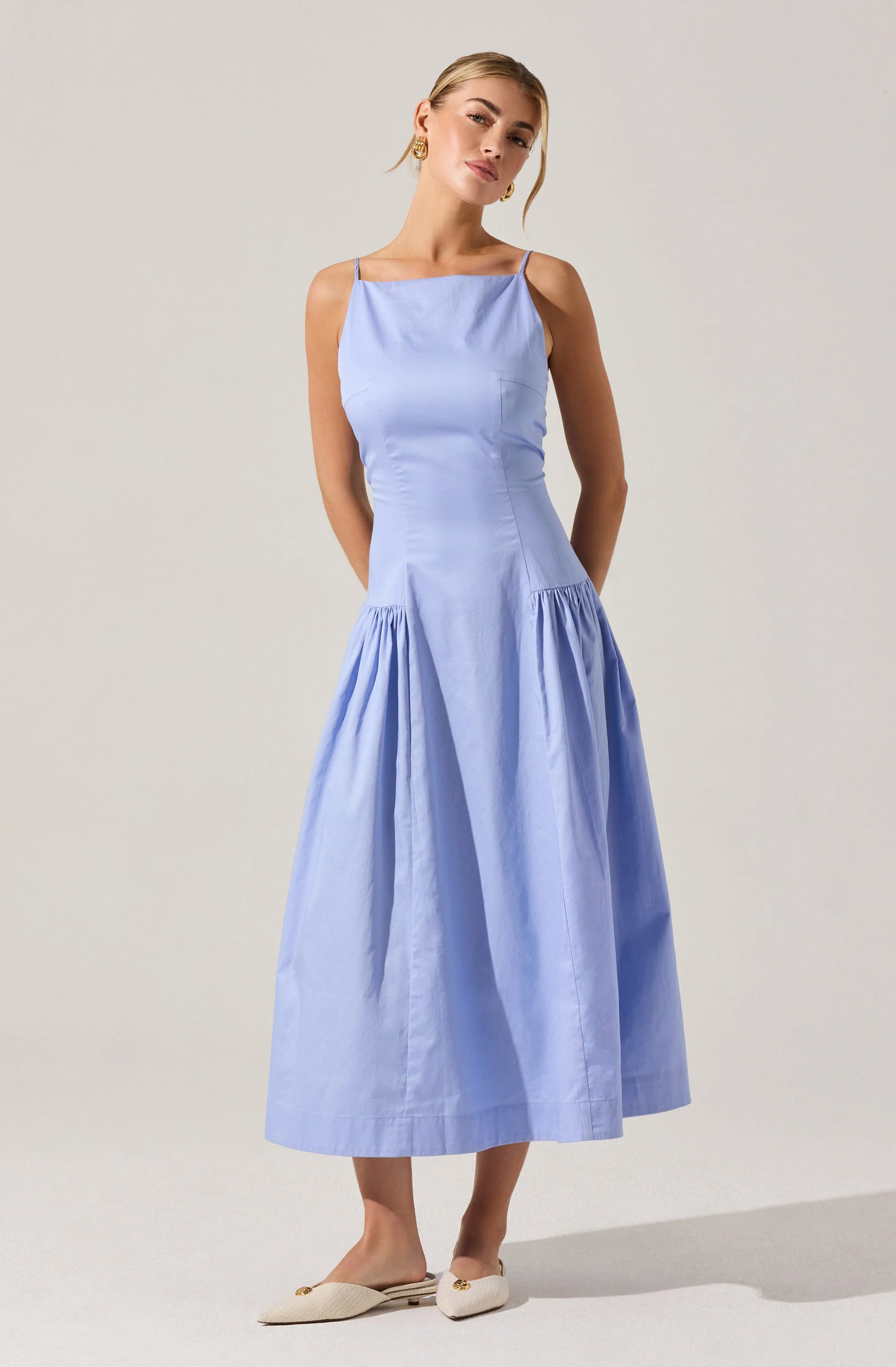 High Square Neck Midi Dress - Image 7