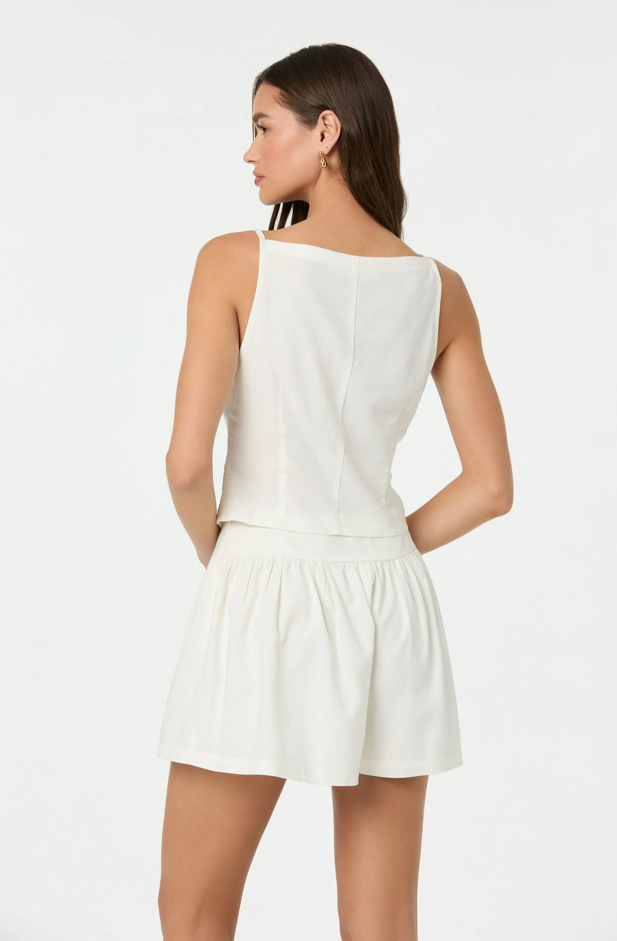 Linen-Blend Flared Shorts - Image 12