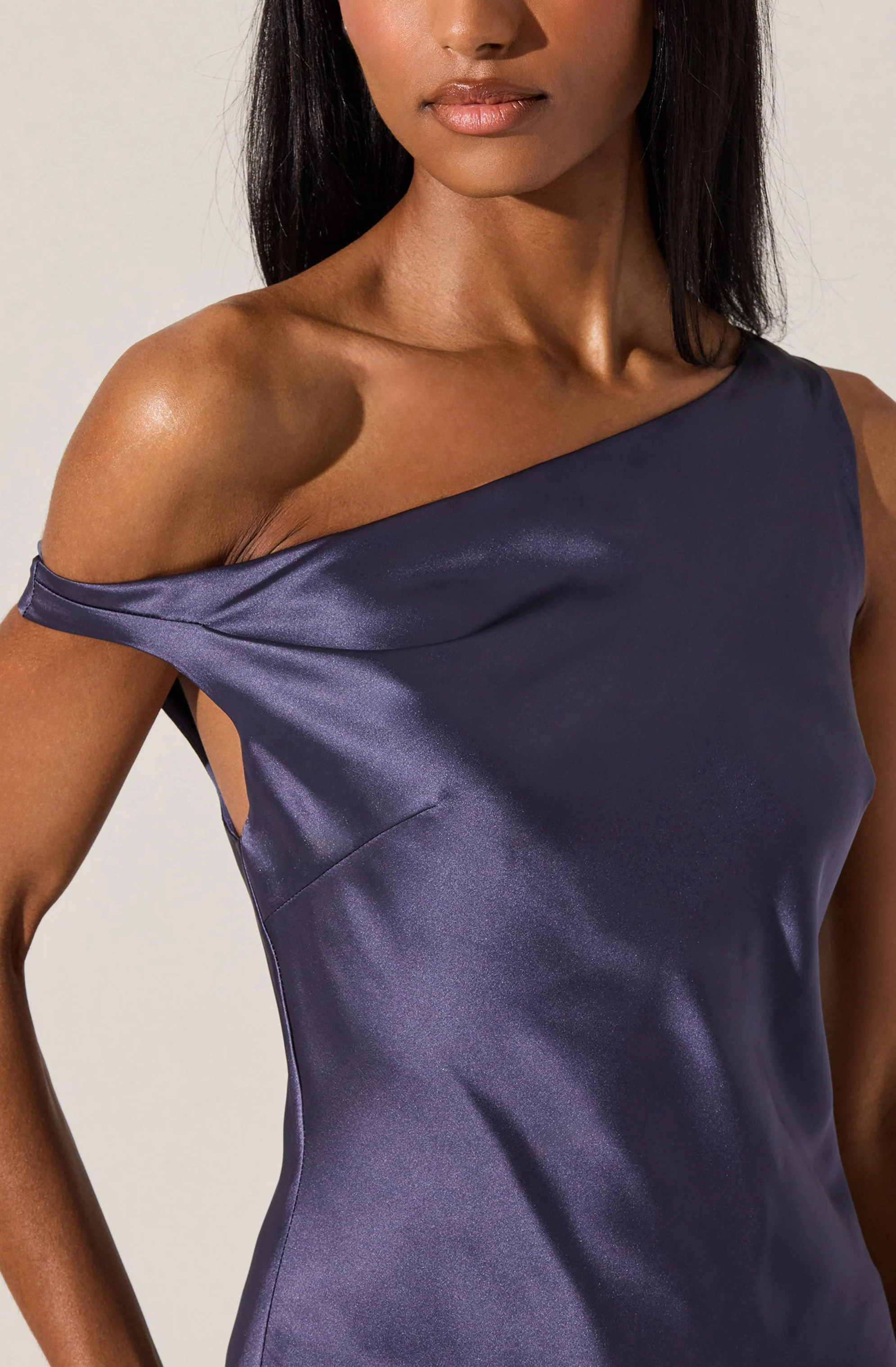 Elain Satin Off Shoulder Midi Dress - Image 4