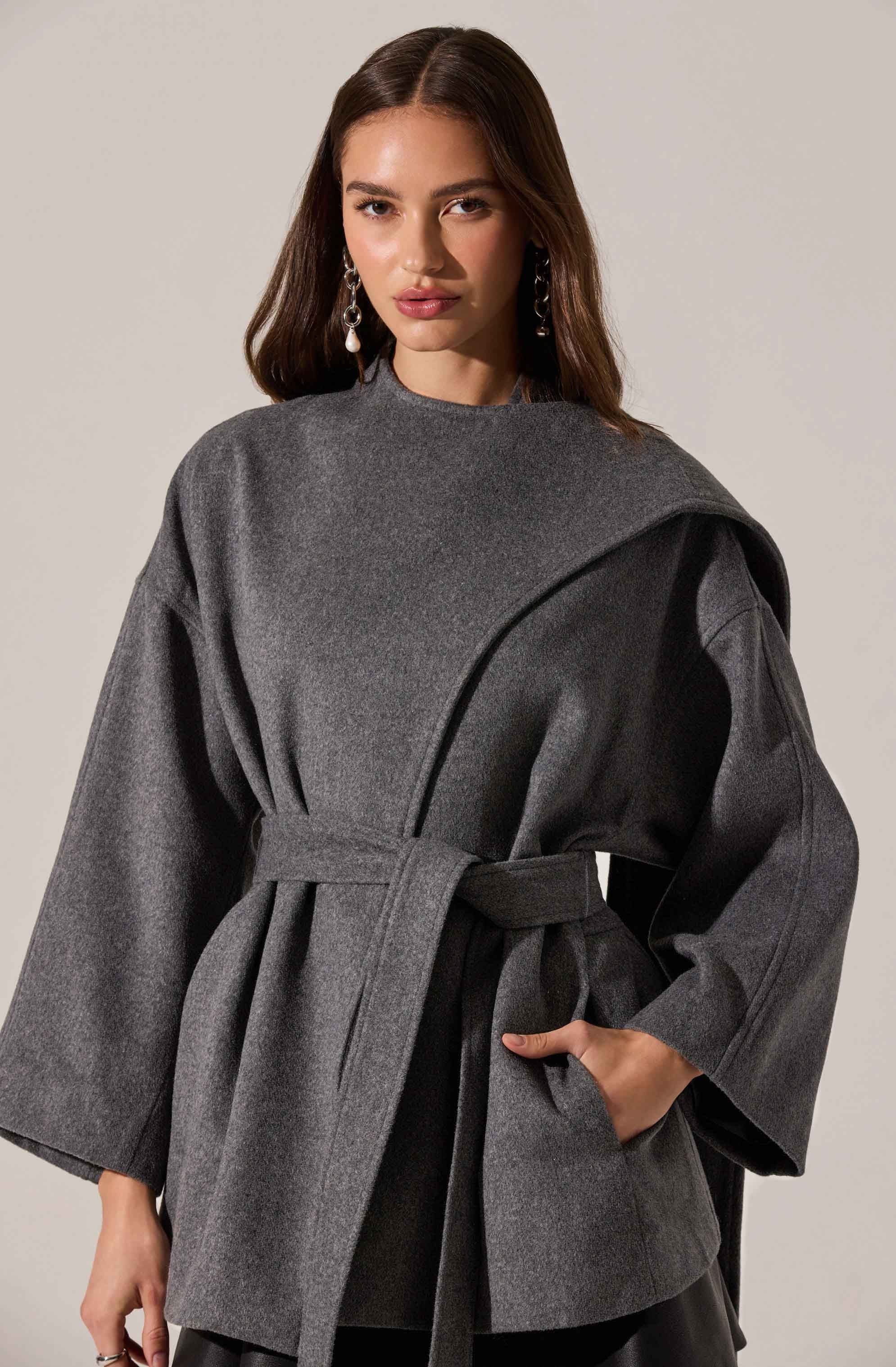 Elaxi Oversized Wrap Scarf Coat - Image 6