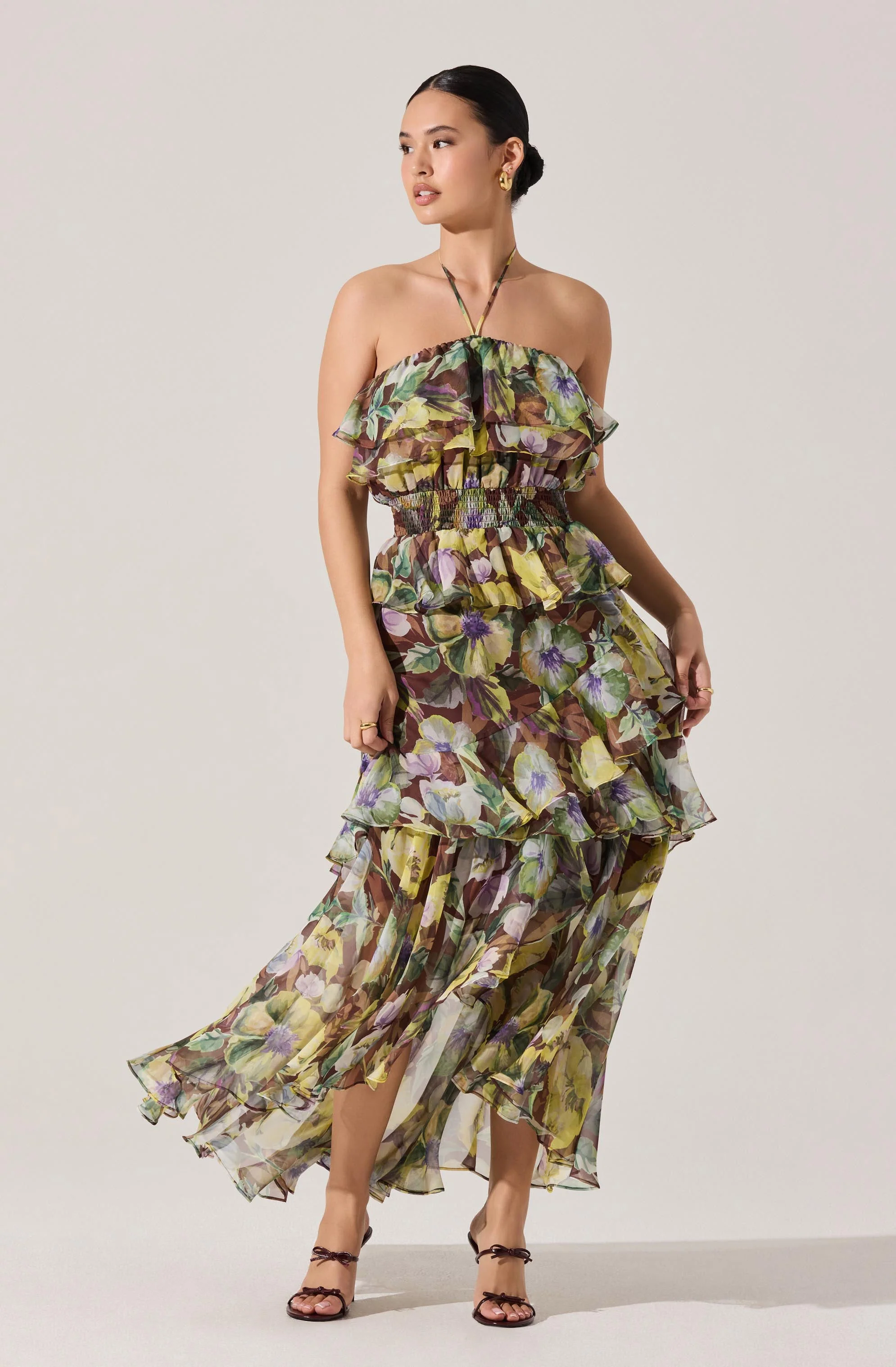 Elena Floral Halter Maxi Dress - Image 6