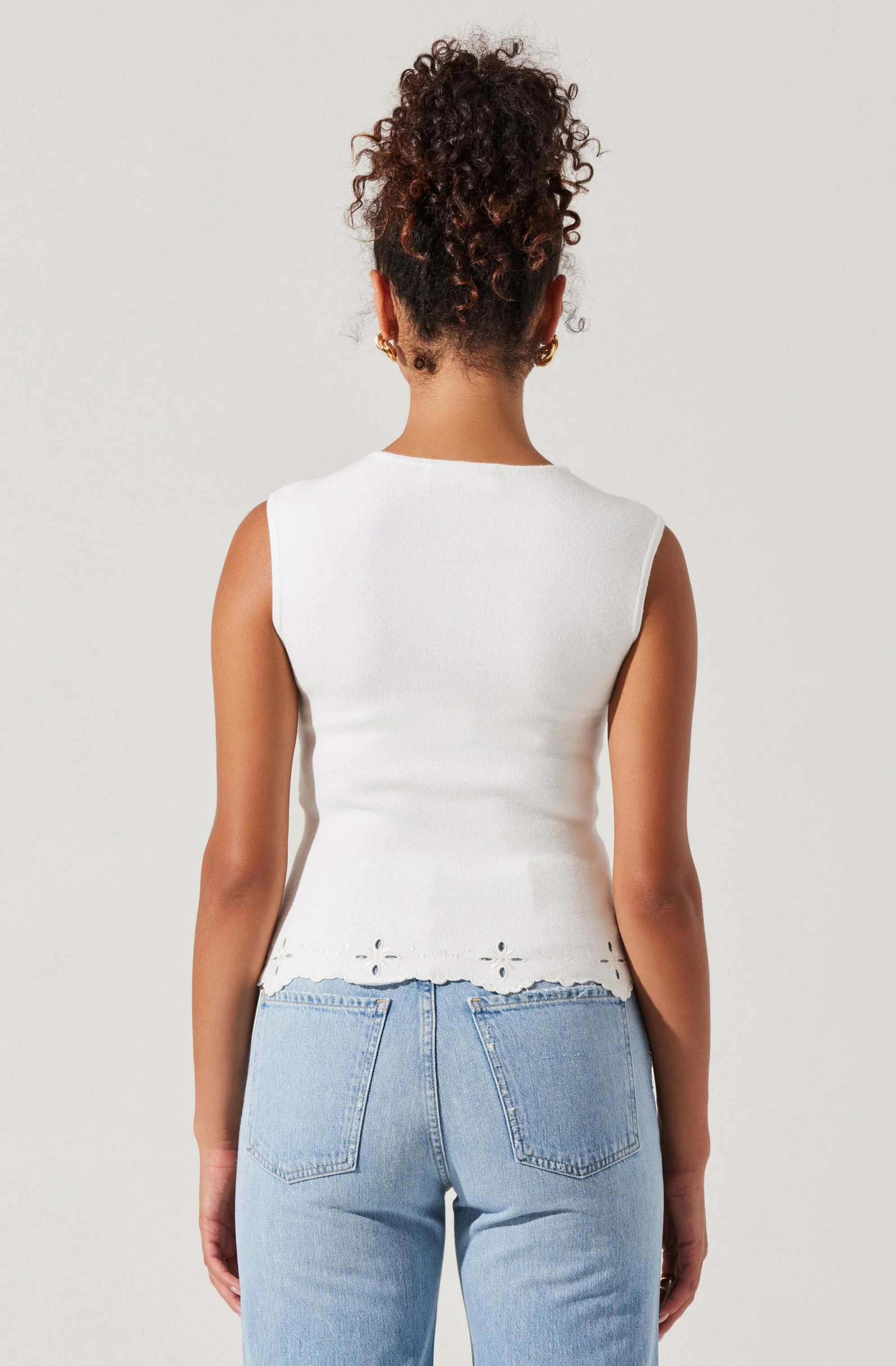 Ellamay Embroidered Trim Sweater Top - Image 2