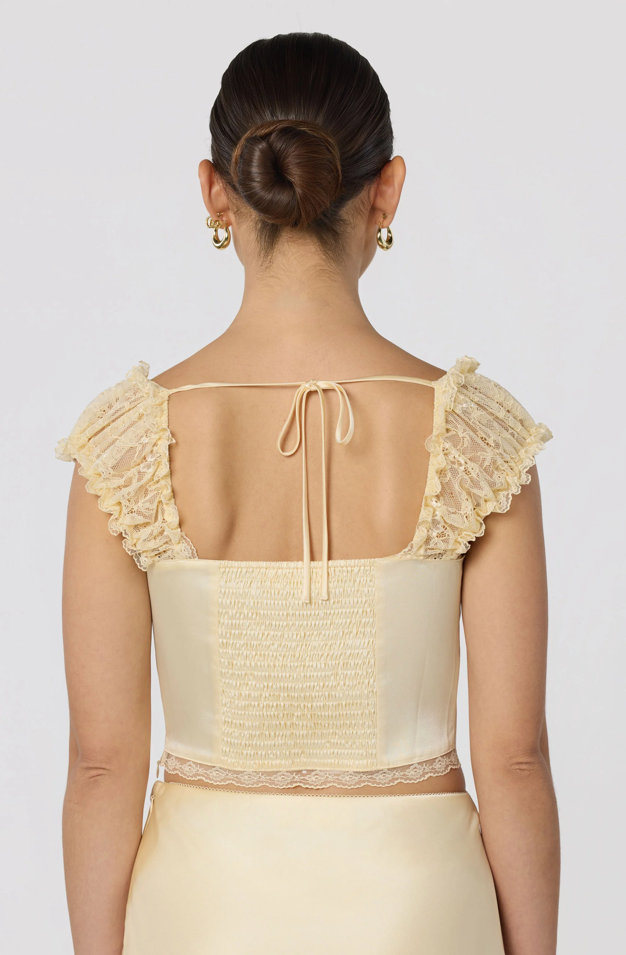 Elliana Lace Sleeve Satin Top - Image 6