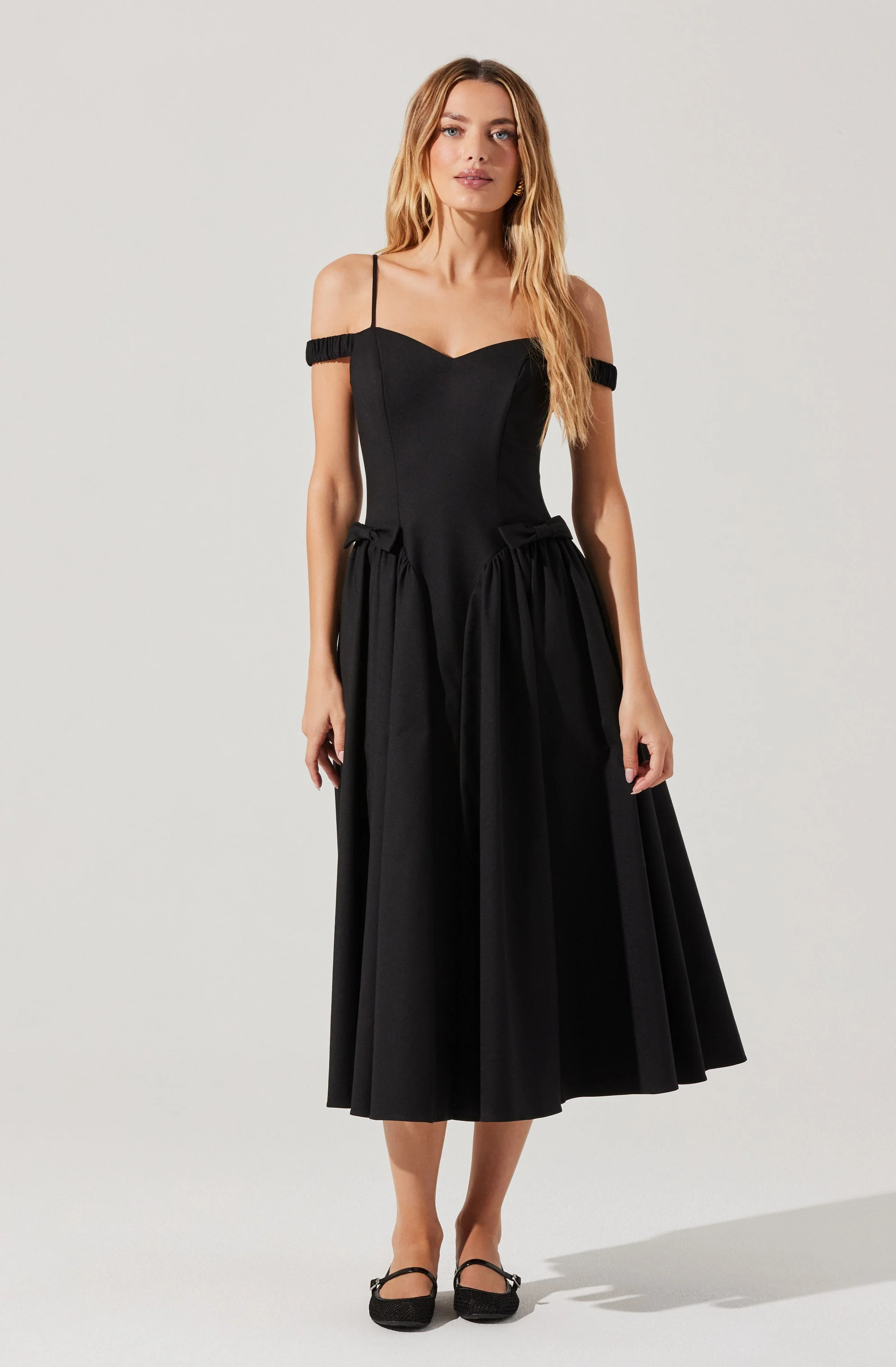 Elvinia Off Shoulder Midi Dress - Image 4