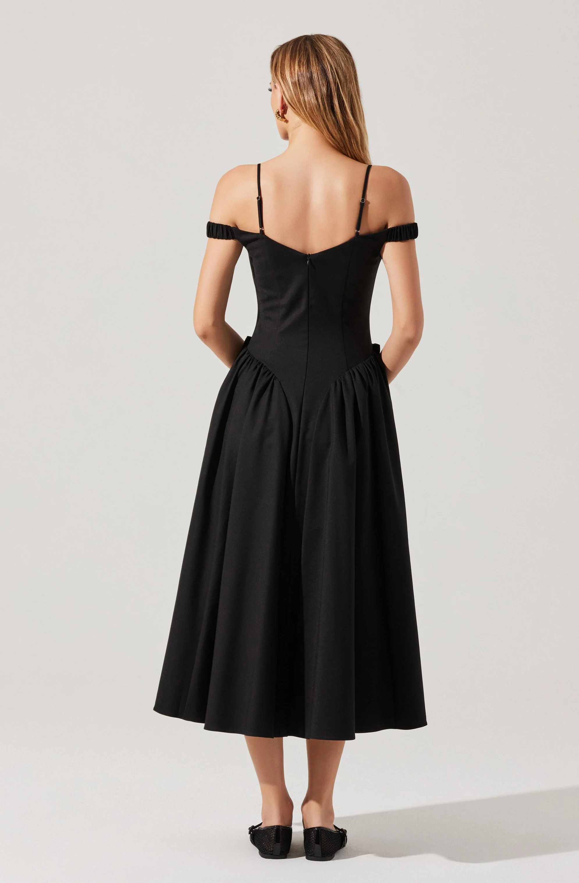 Elvinia Off Shoulder Midi Dress - Image 6