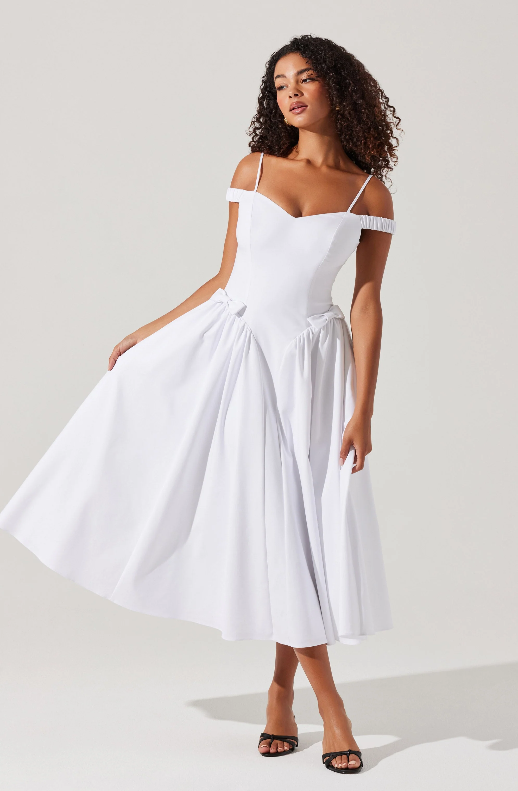 Elvinia Off Shoulder Midi Dress - Image 7