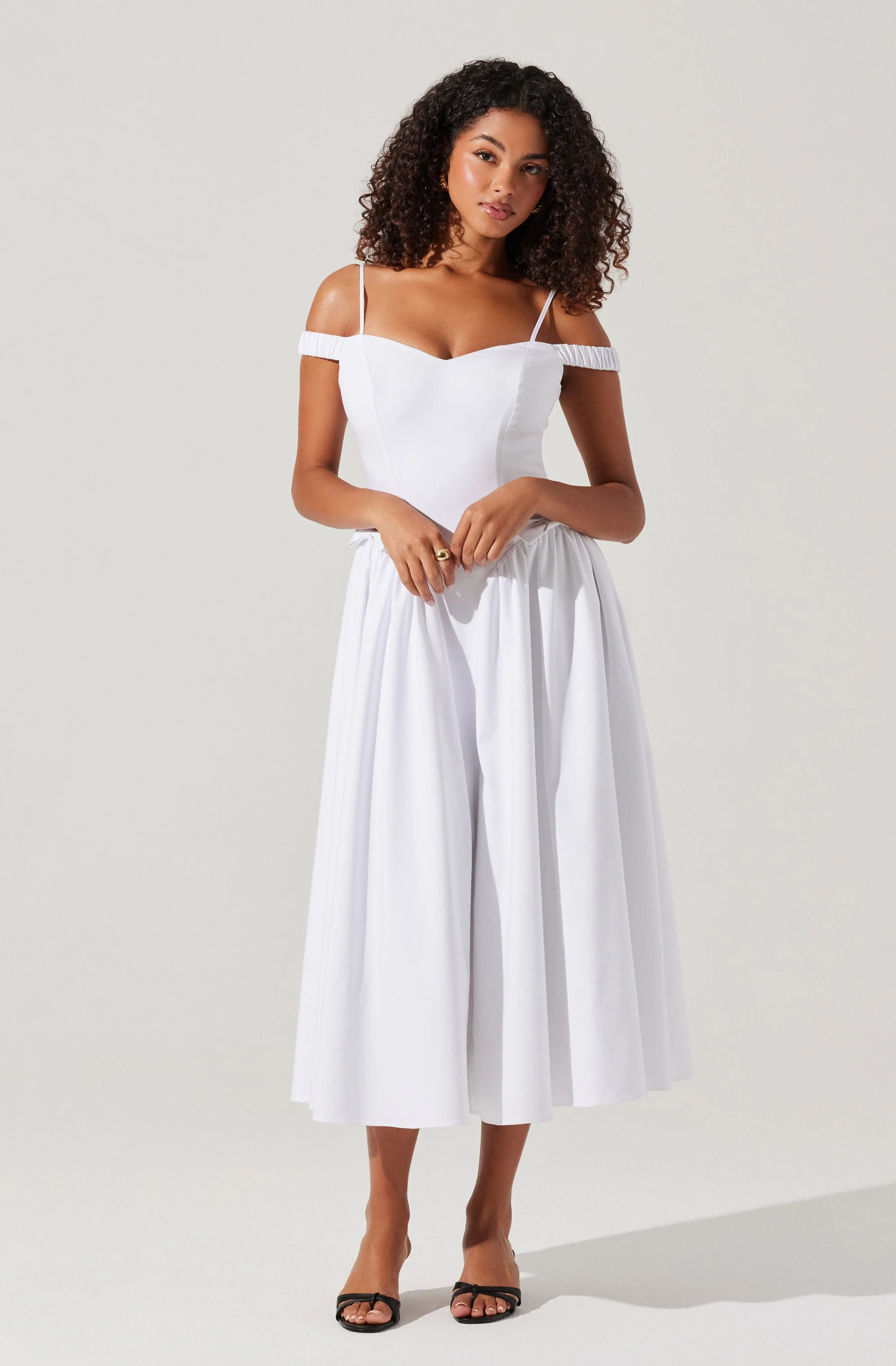 Elvinia Off Shoulder Midi Dress - Image 9