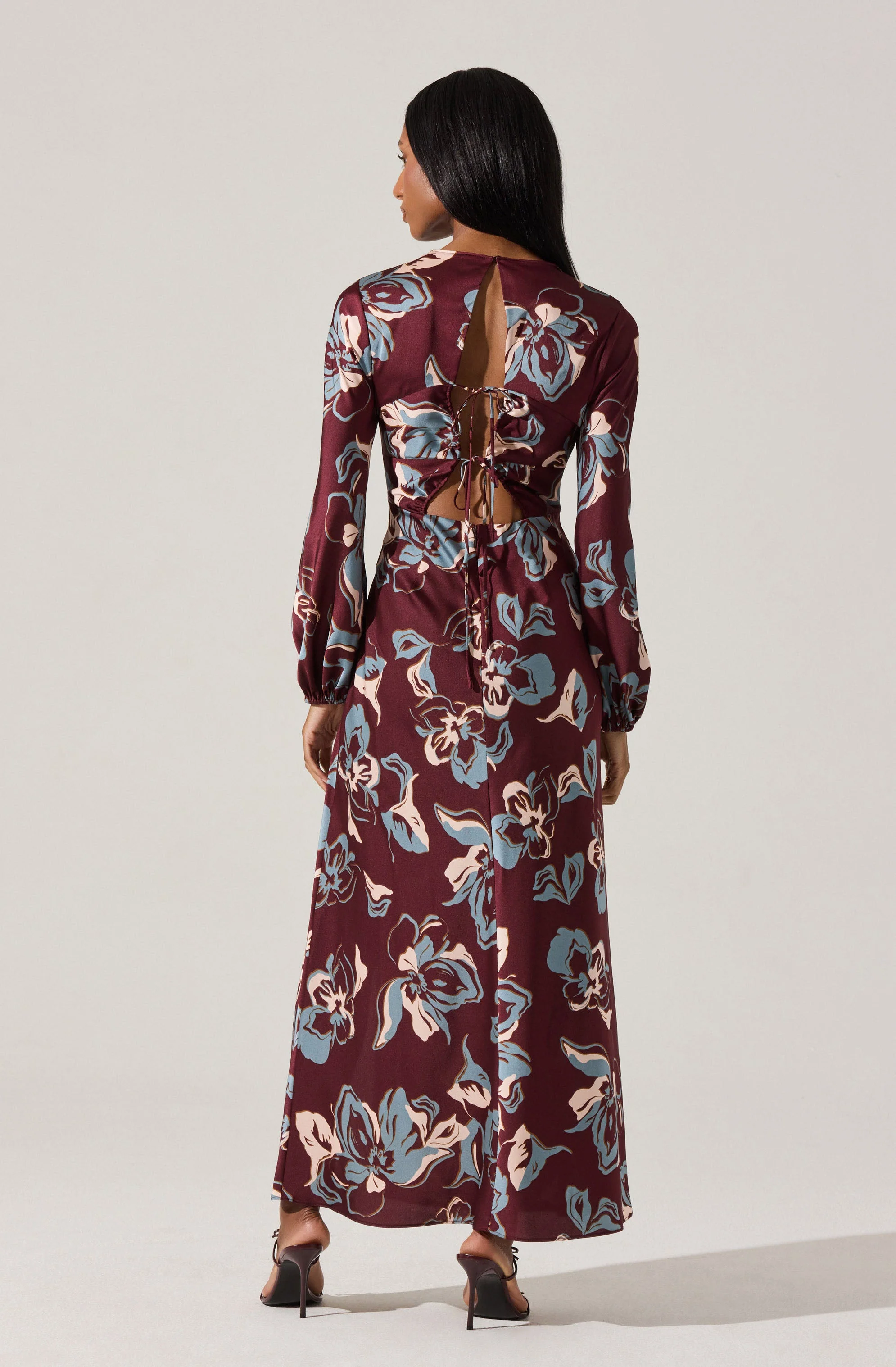 Elyse Satin Floral Midi Dress - Image 4