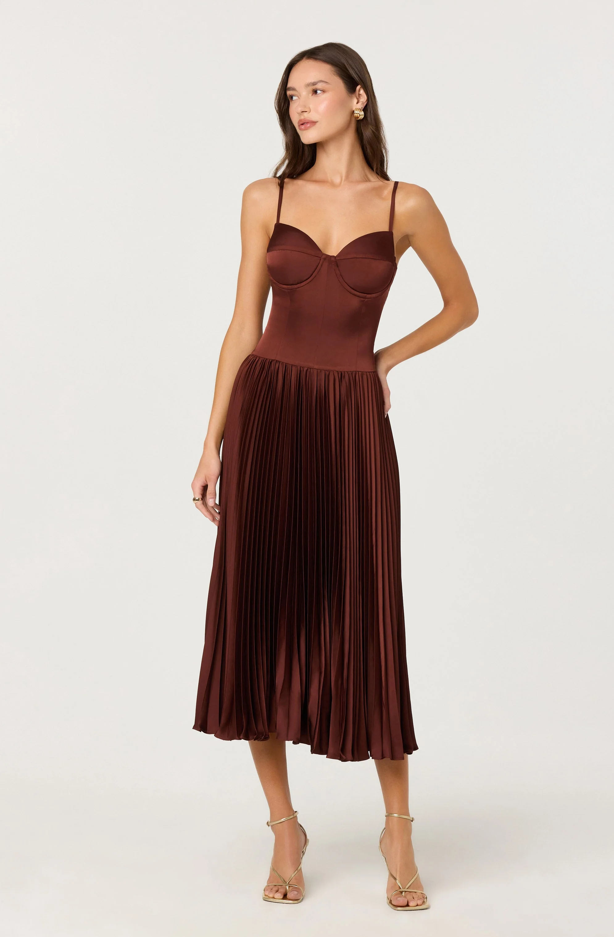Elyssa Satin Midi Dress - Image 5