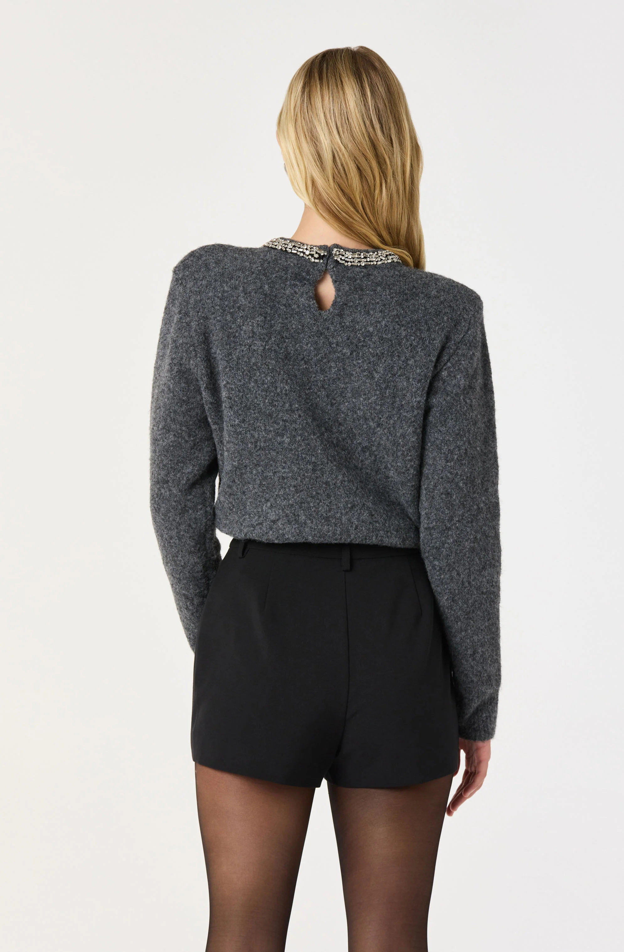 Embellished Collar Crewneck Sweater - Image 4