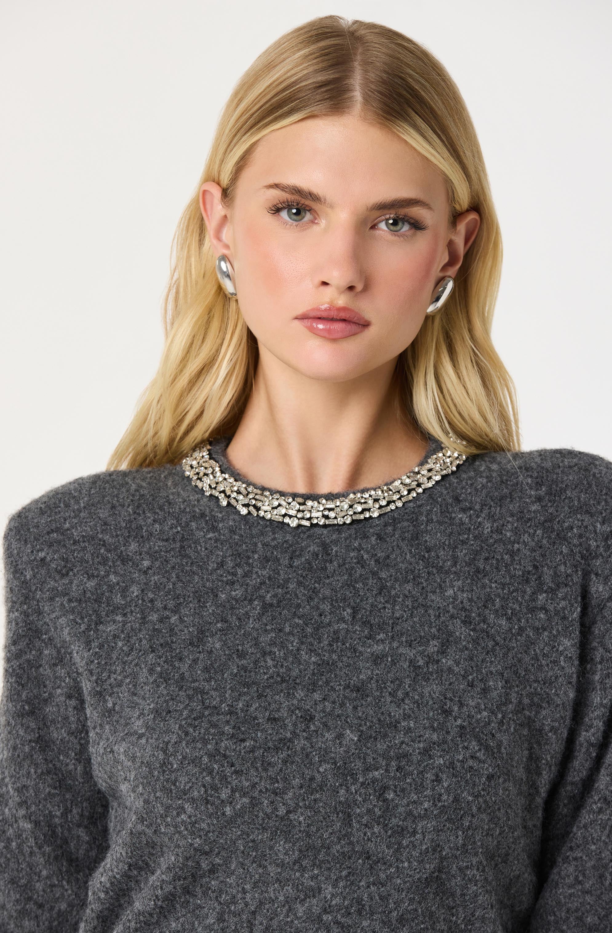 Embellished Collar Crewneck Sweater - Image 6