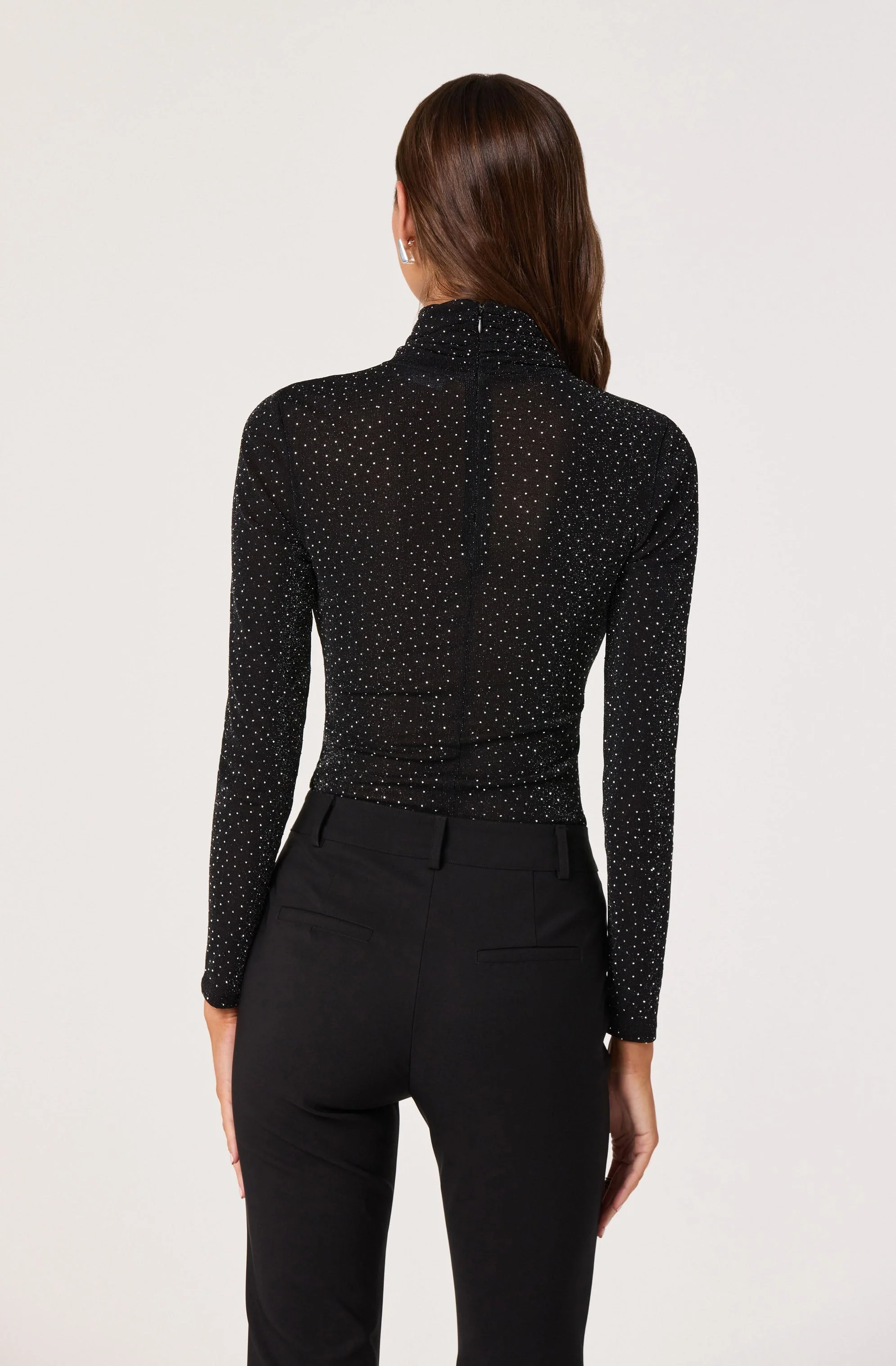 Embellished Crossover Mock Neck Top - Image 4