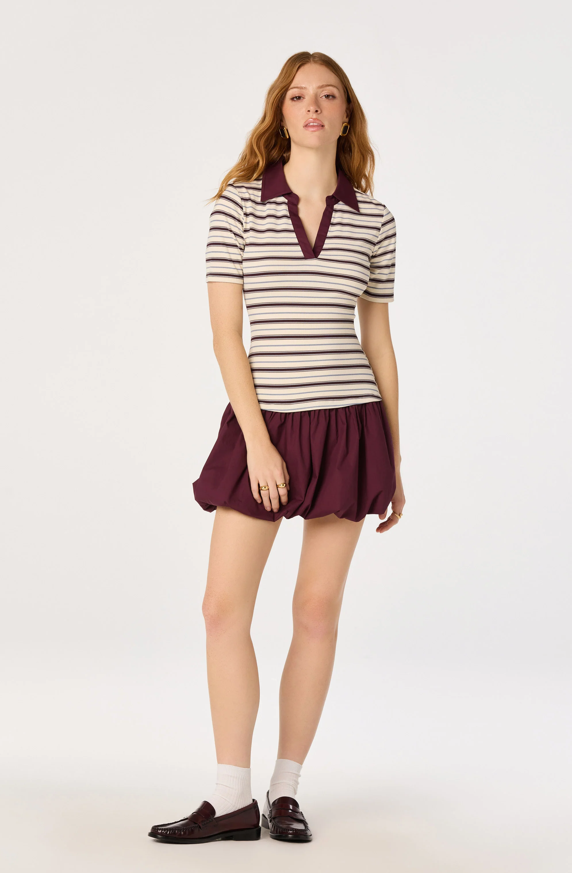 Emmalee Mixed Media Polo Dress - Image 2