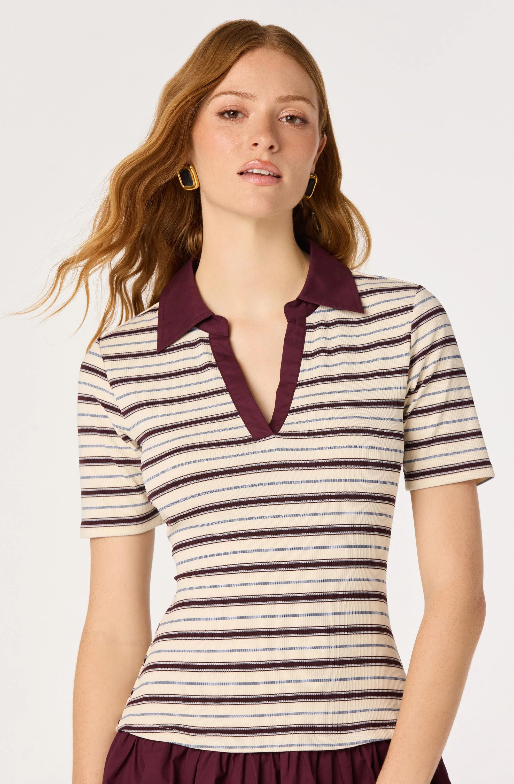 Emmalee Mixed Media Polo Dress - Image 4