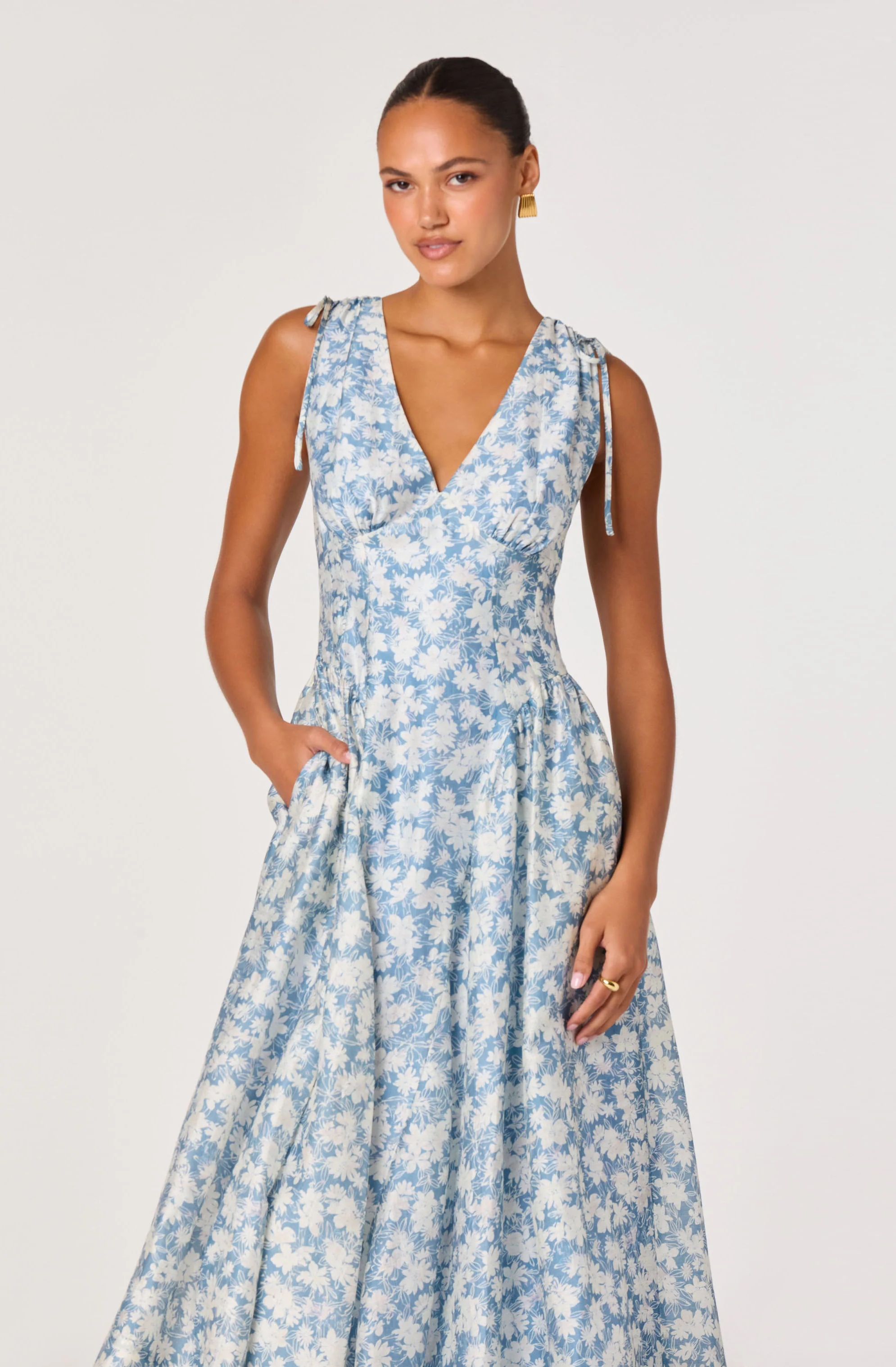 Emmery Floral Wrap Midi Dress - Image 3