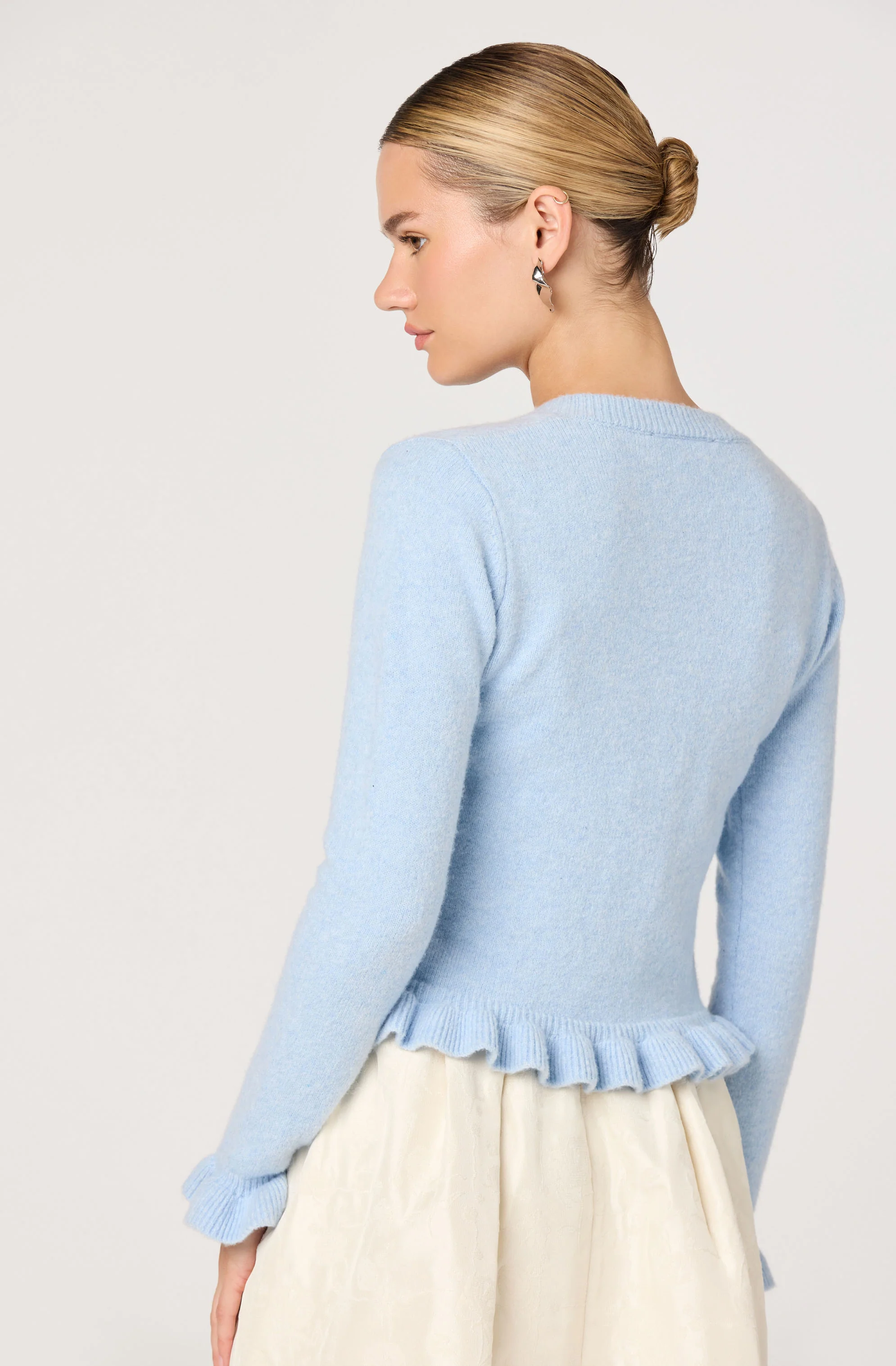 Eowyn Brushed Knit Pearl Button Cardigan - Image 3