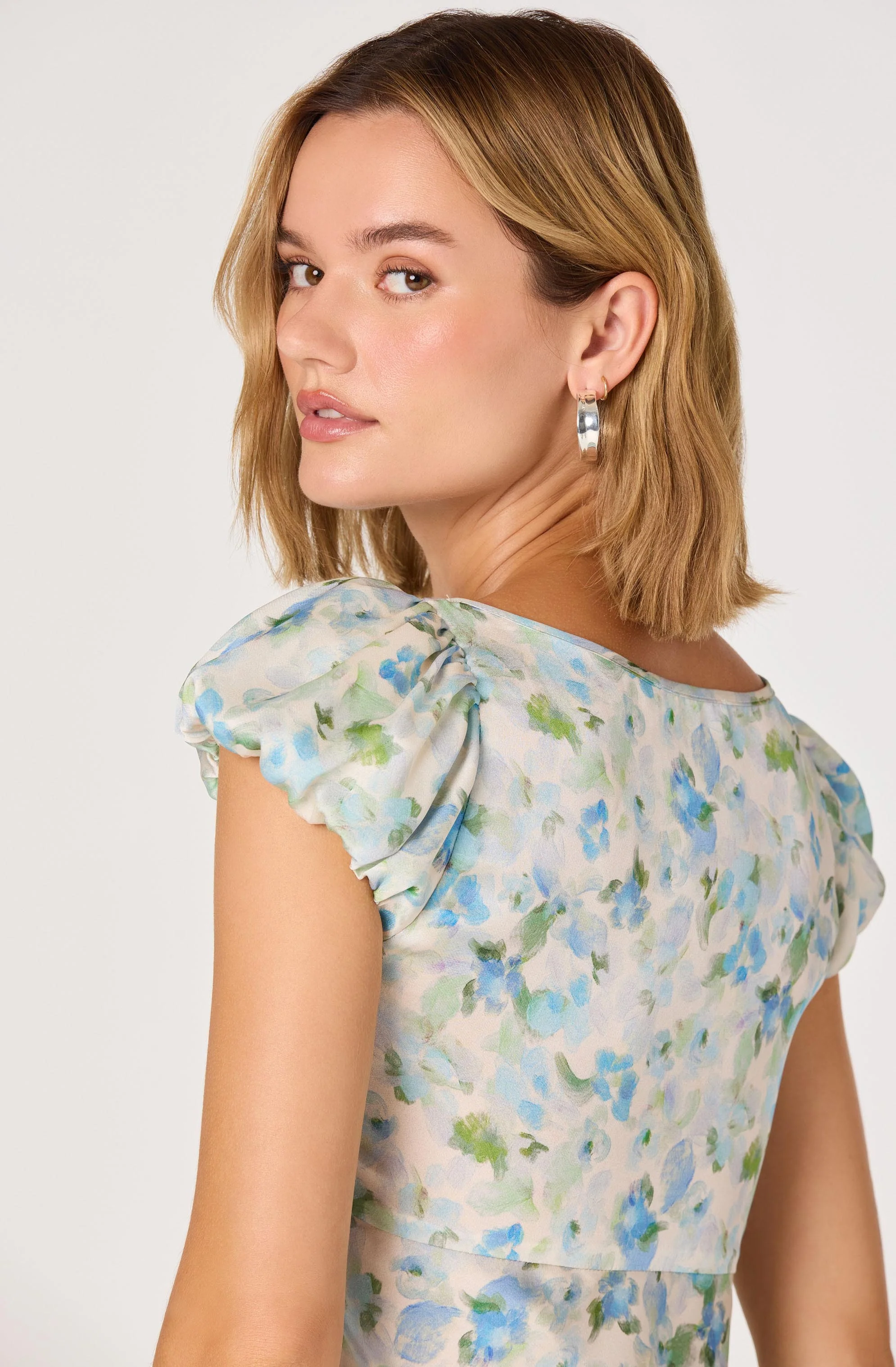 Erma Floral Empire Waist Midi Dress - Image 3