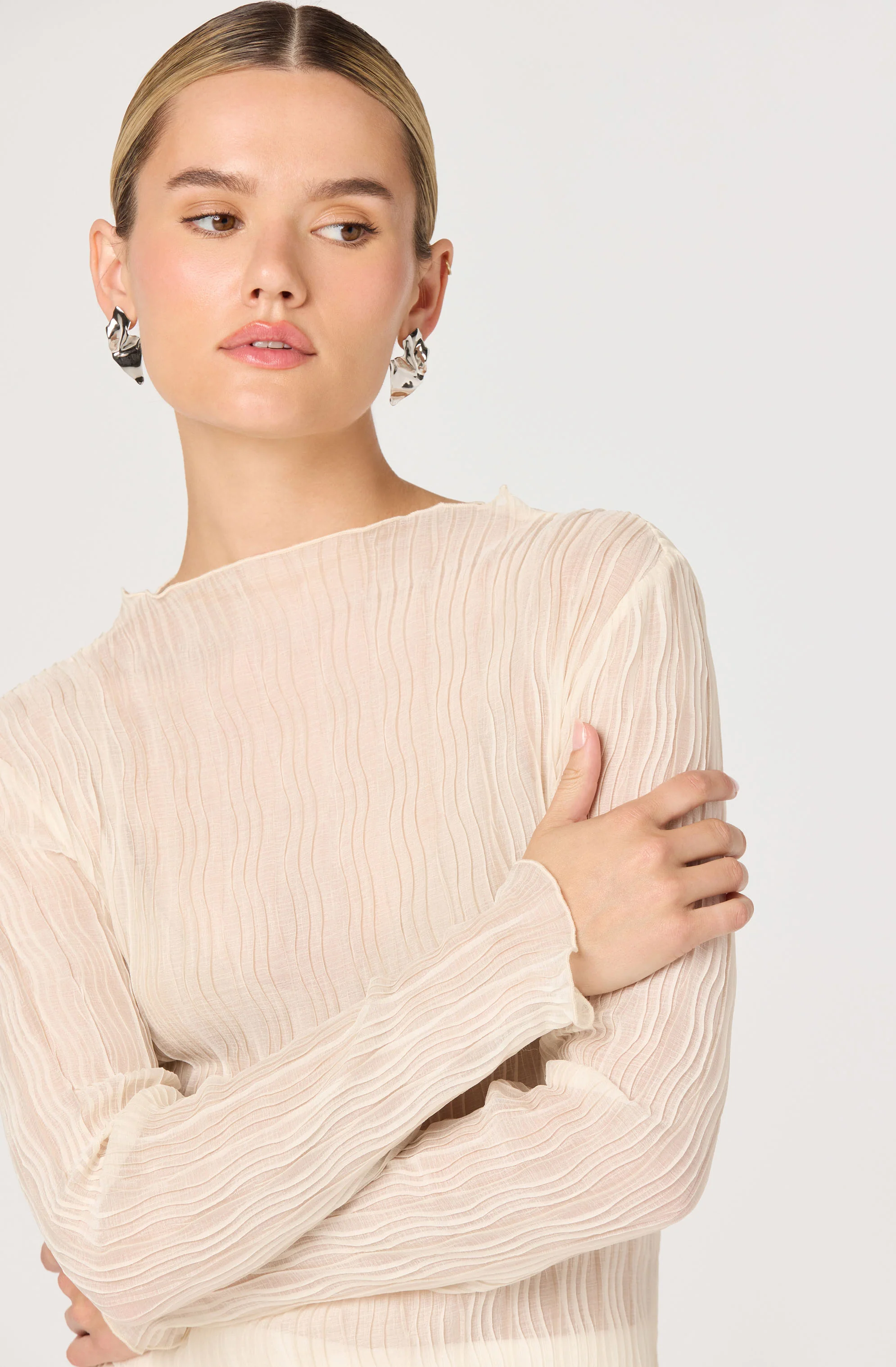 Eska Plissé Long Sleeve Top - Image 5