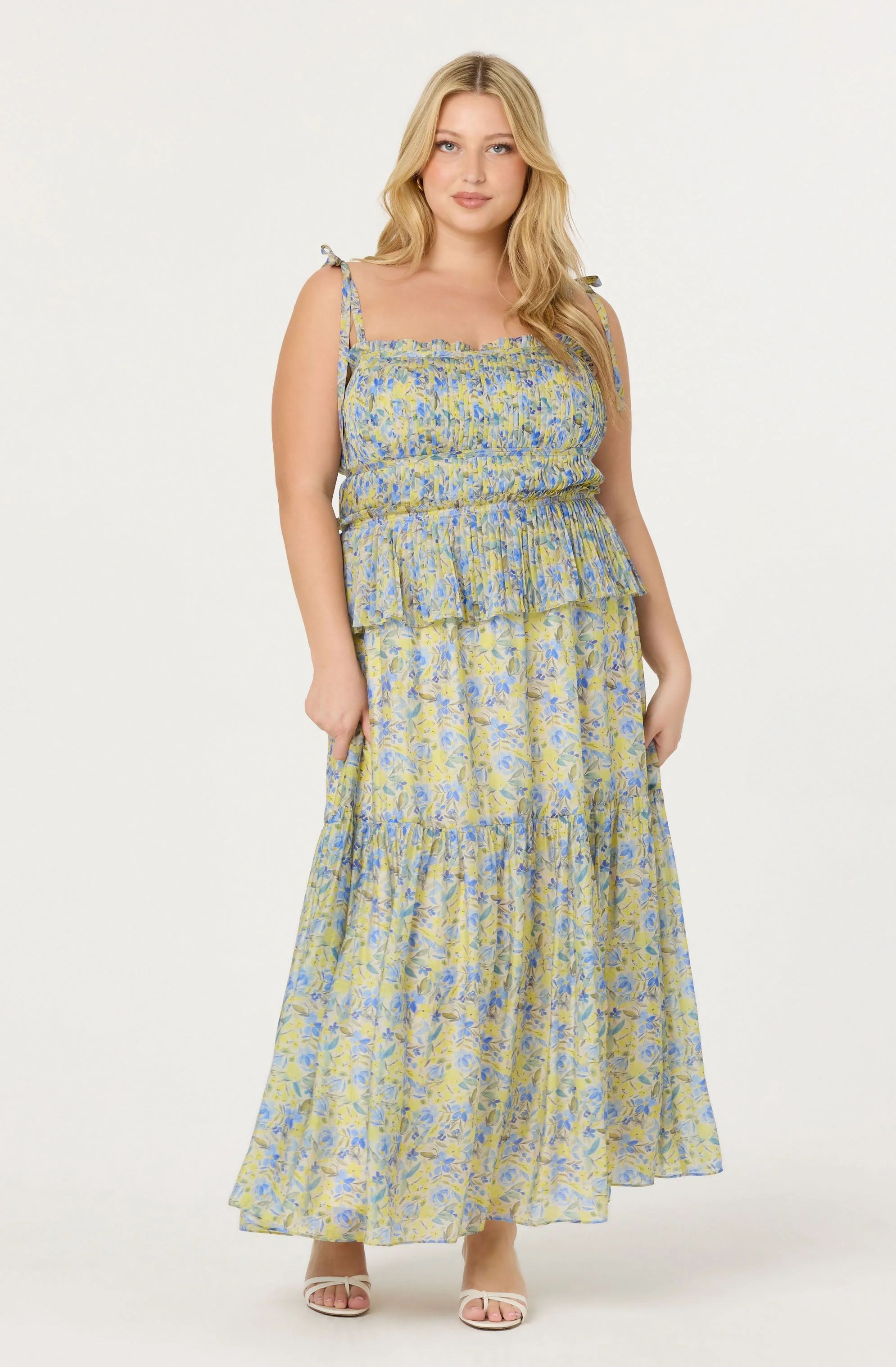 Ethelind Floral Pleated Maxi Dress - Image 10