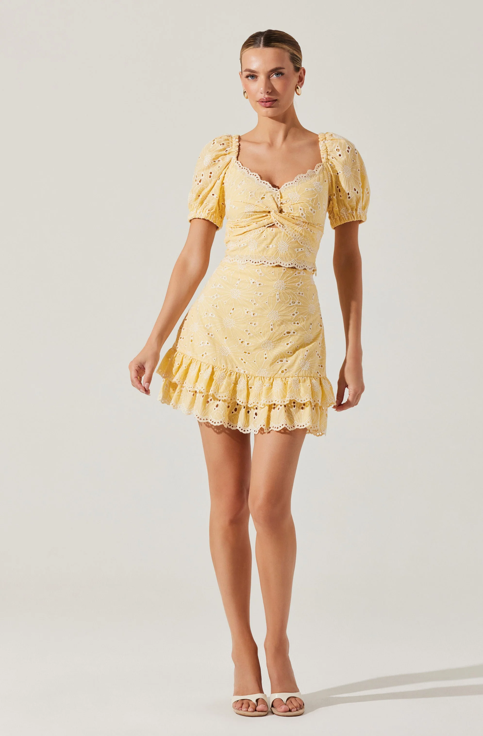 Evelin Eyelet Ruffle Mini Skirt - Image 4