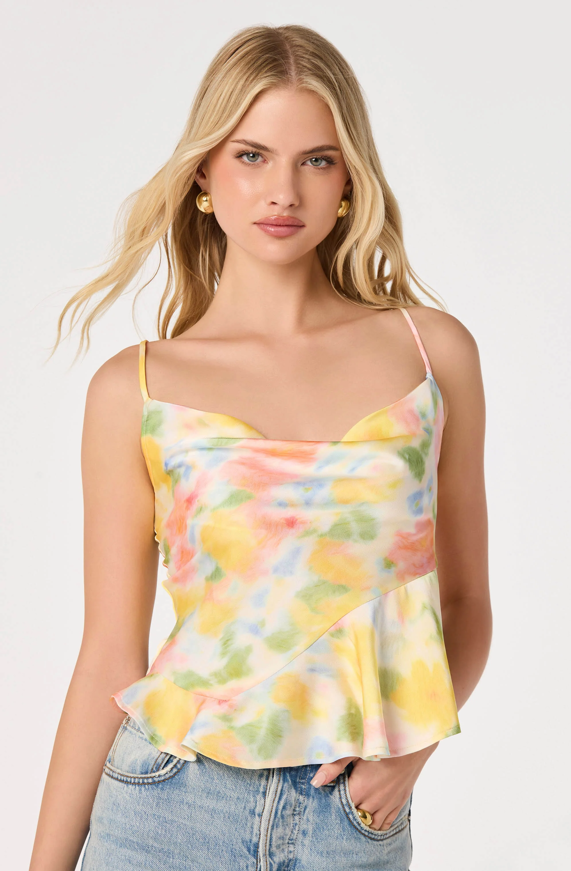 Everli Cowl Neck Peplum Top - Image 7