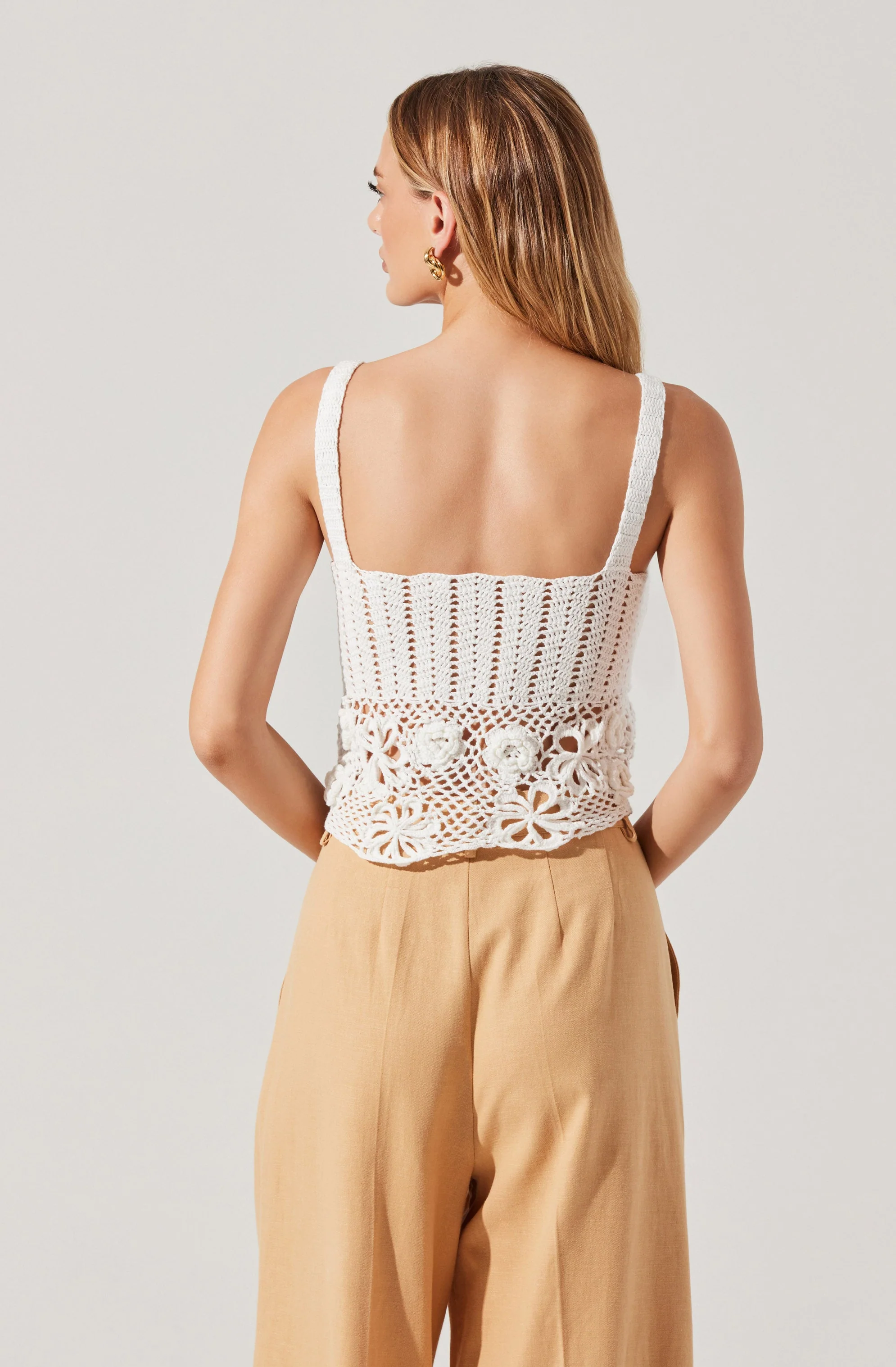 Everly Floral Crochet Sweater Top - Image 6