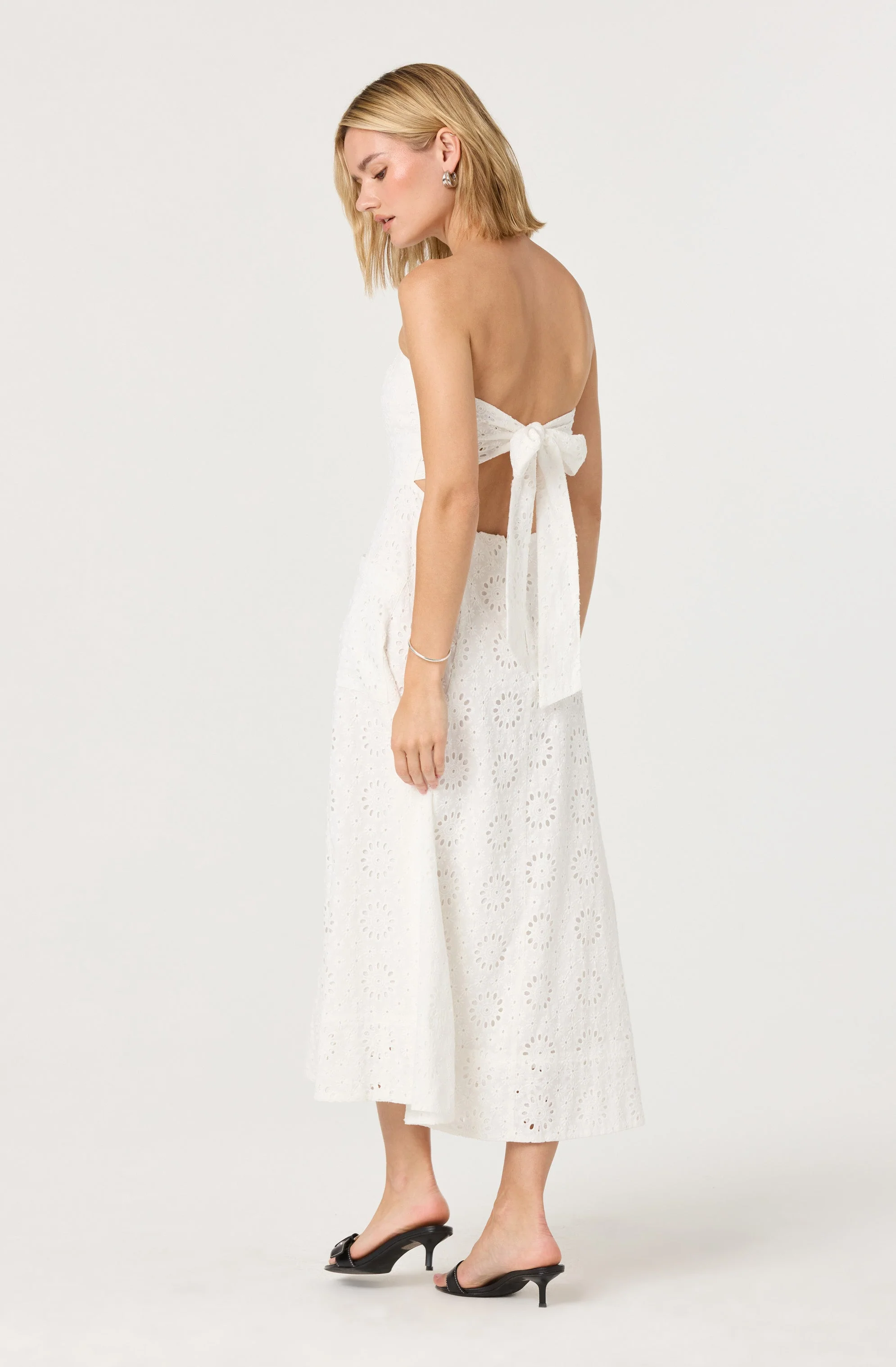 Eyelet Strapless Midi Dress - Image 7