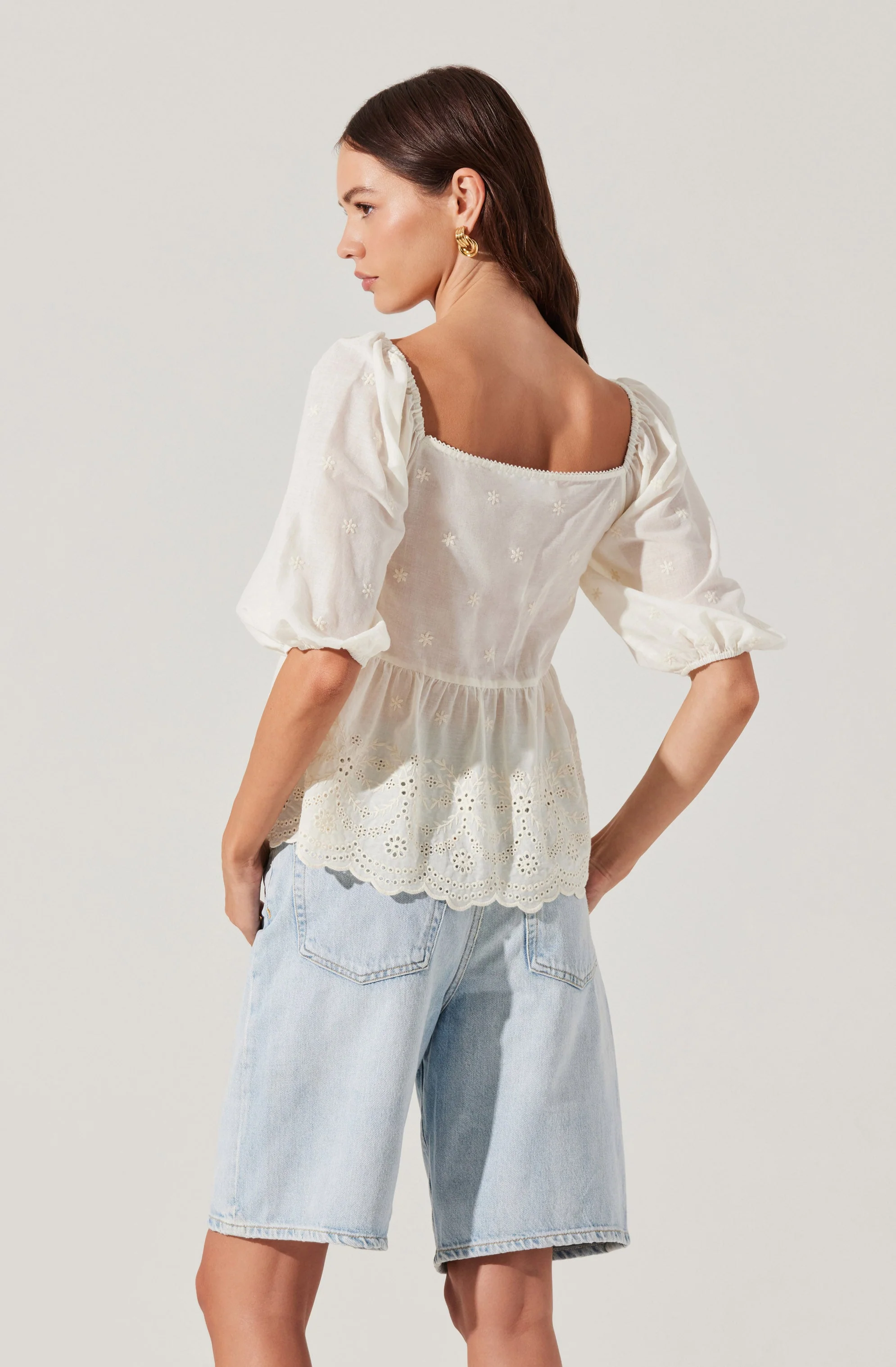 Ezmae Embroidered Tie-Front Top - Image 2