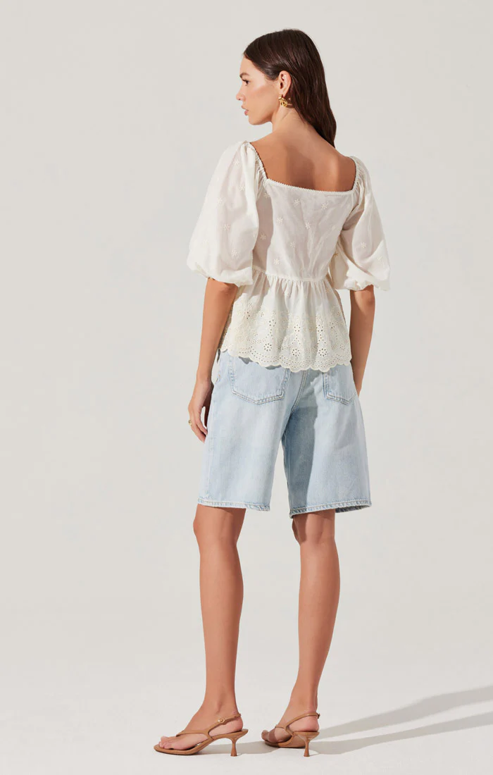Ezmae Embroidered Tie-Front Top - Image 6