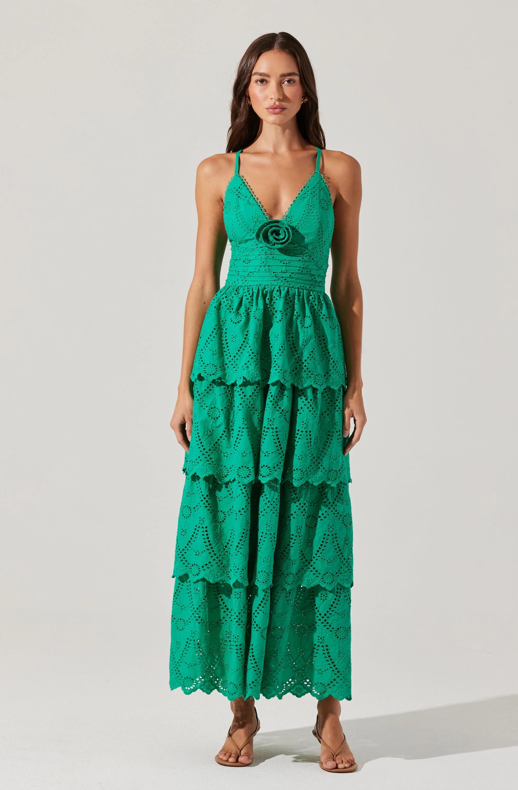 Faeryn Eyelet Tiered Maxi Dress - Image 3
