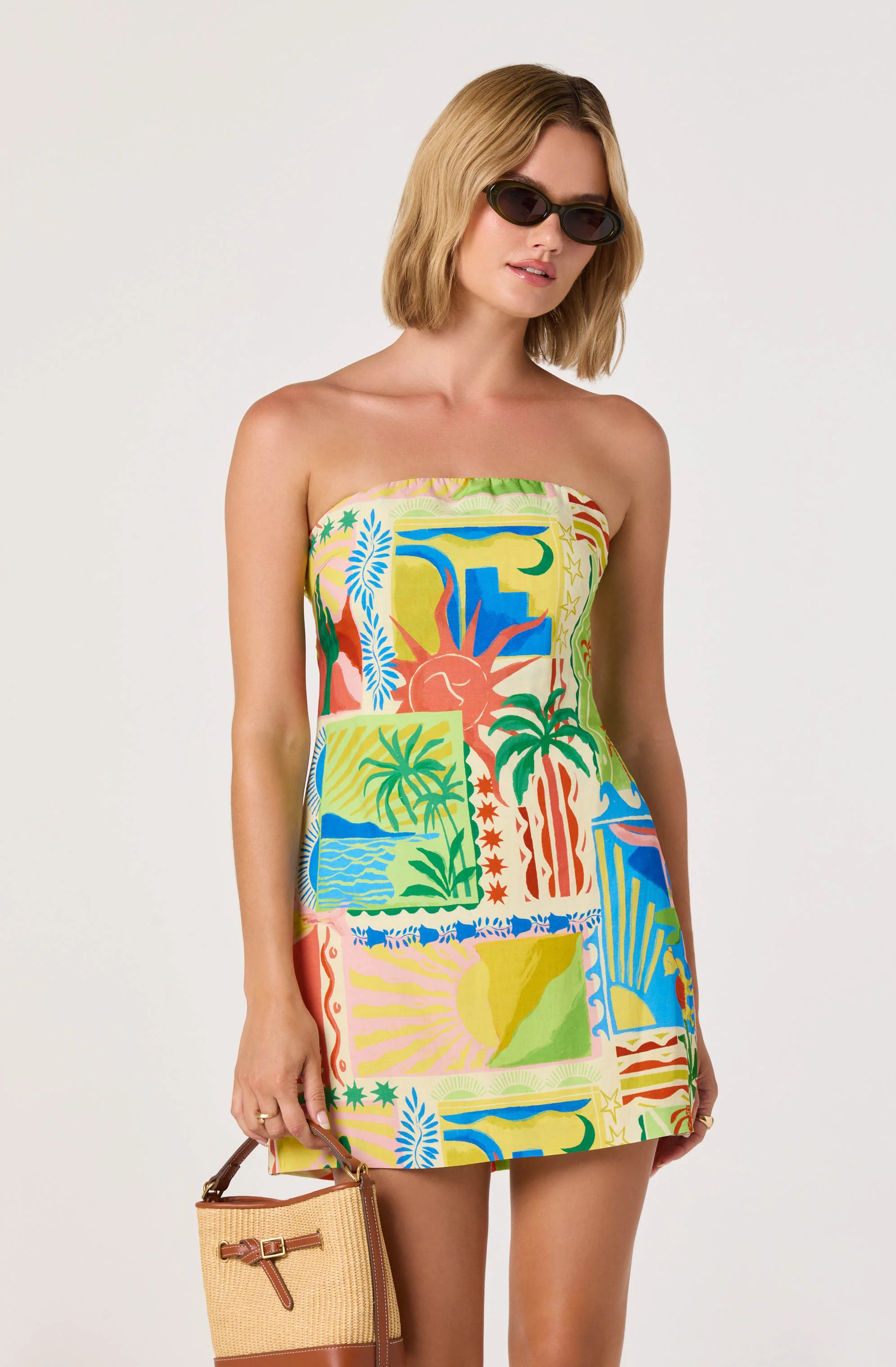 Fatima Oasis Print Strapless Mini Dress - Image 2