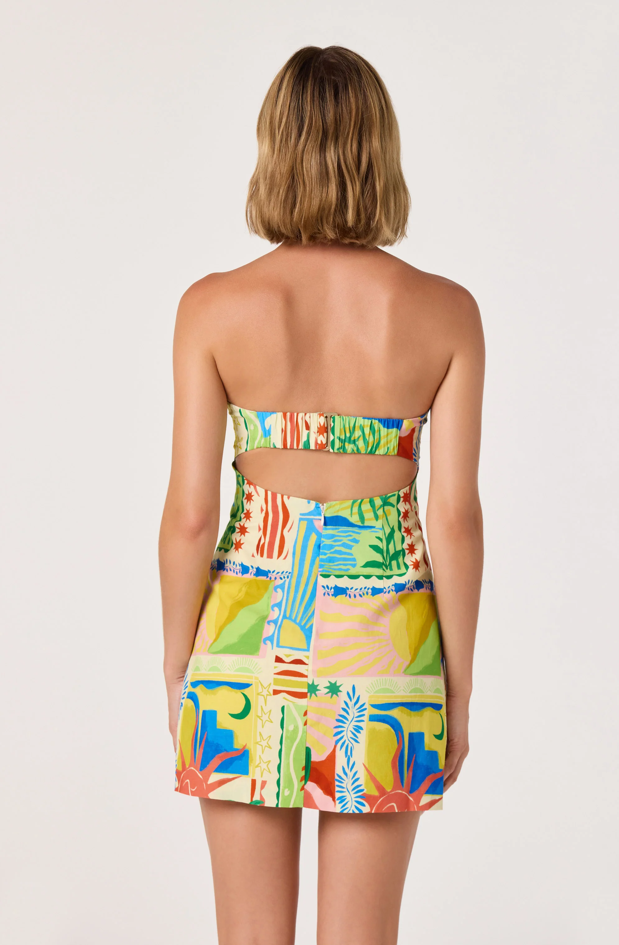 Fatima Oasis Print Strapless Mini Dress - Image 6