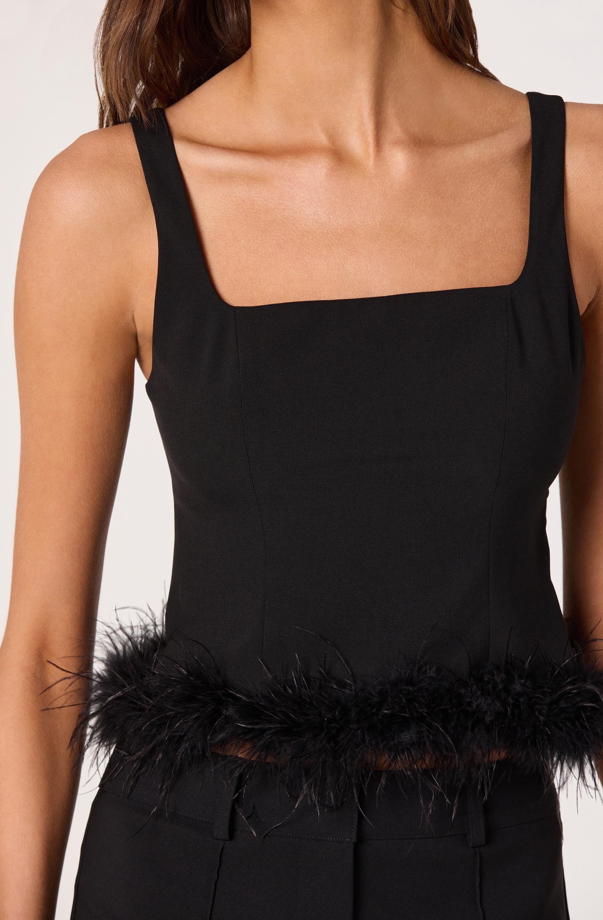 Feather Trim Corset Top - Image 6