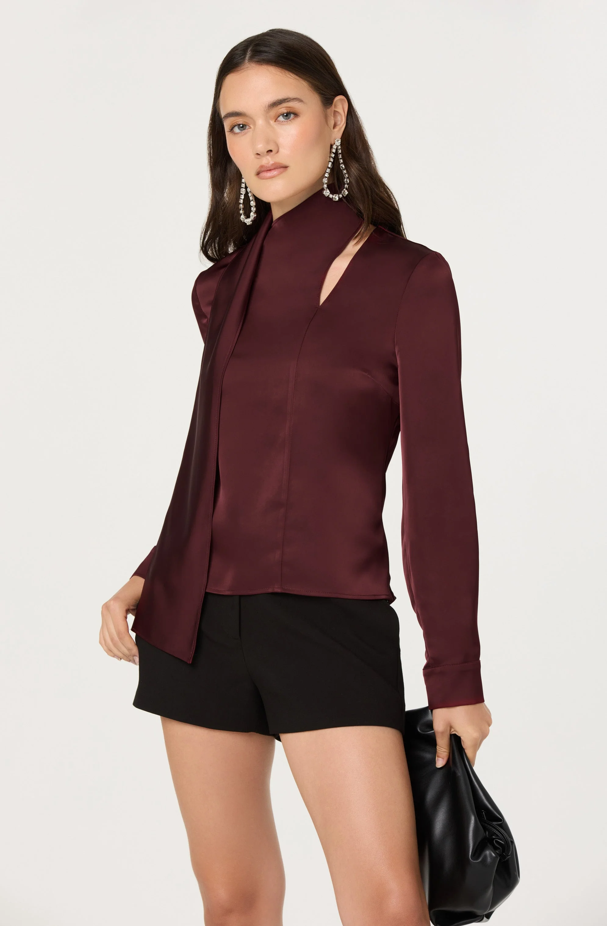 Felisita Satin Cutout Scarf Top - Image 11